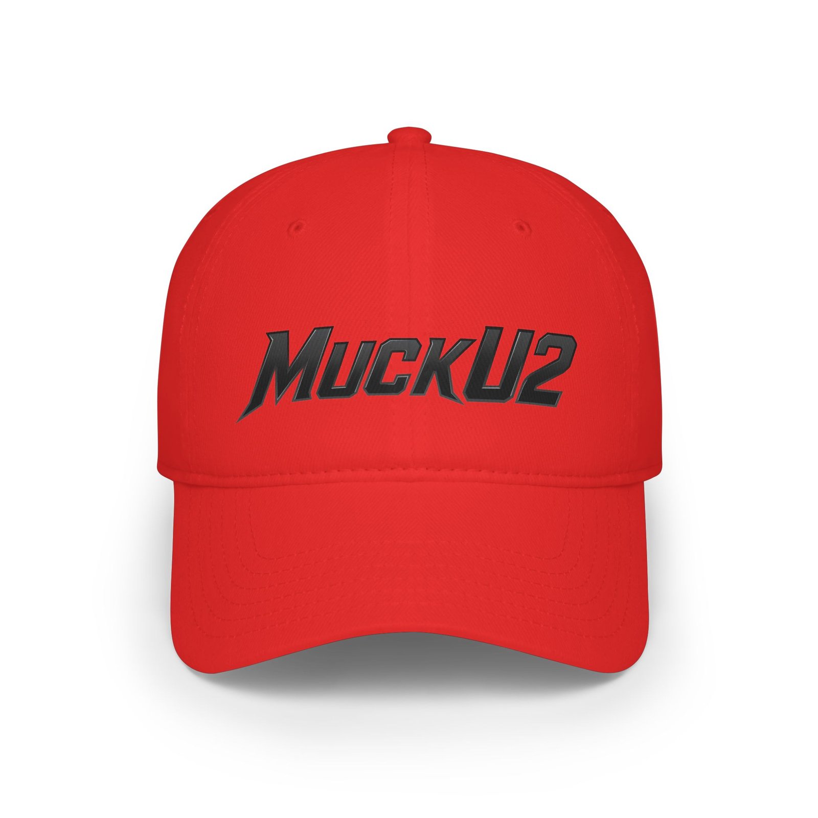 MuckU2 Distressed Dad Hat – Black Embroidered Poker Cap