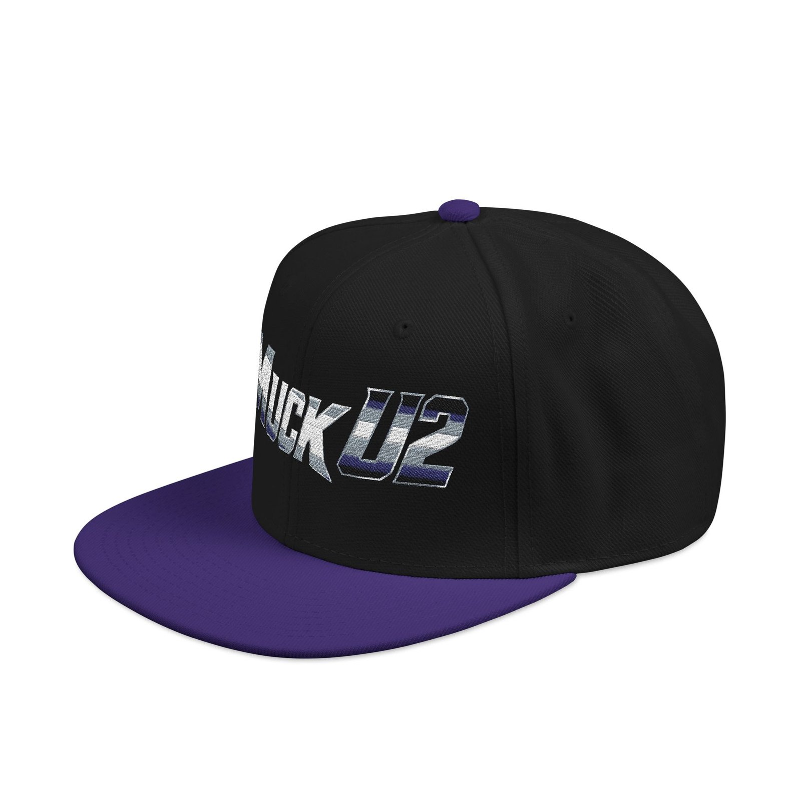 MuckU2 Snapback Poker Cap – Gradient Silver & Blue Logo