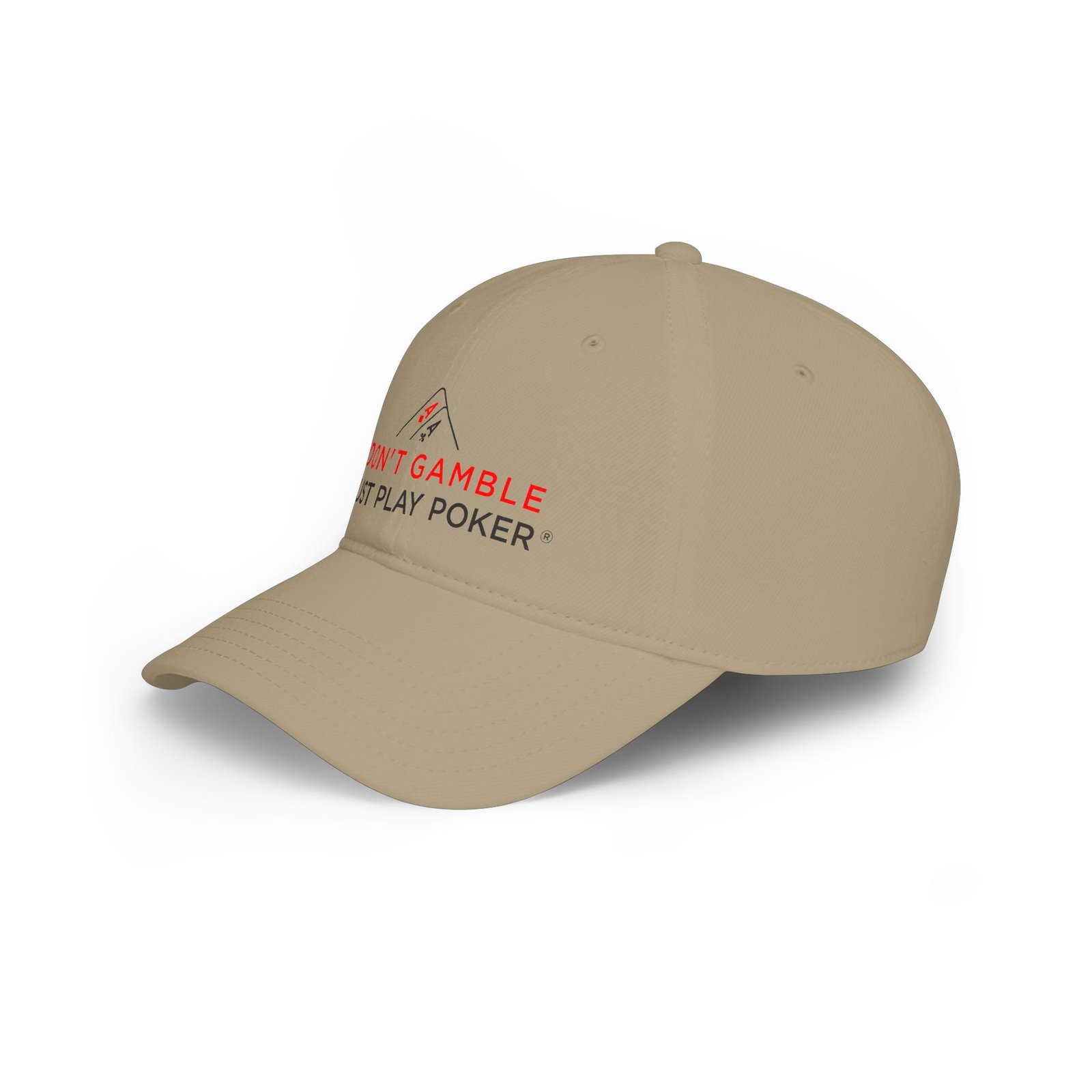 I Don’t Gamble, I Just Play Poker Cap – Red & Black Poker Logo
