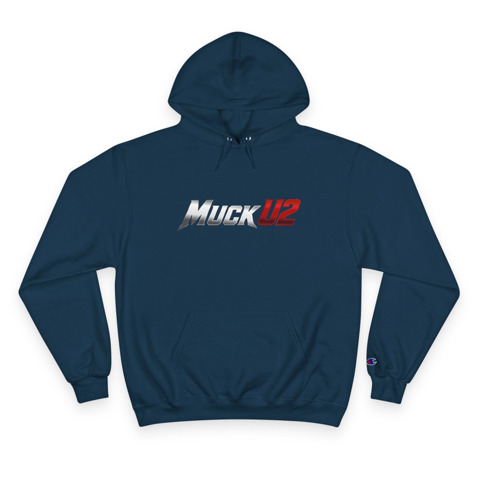 MuckU2 Hoodie – Silver & Red Logo Poker Pullover