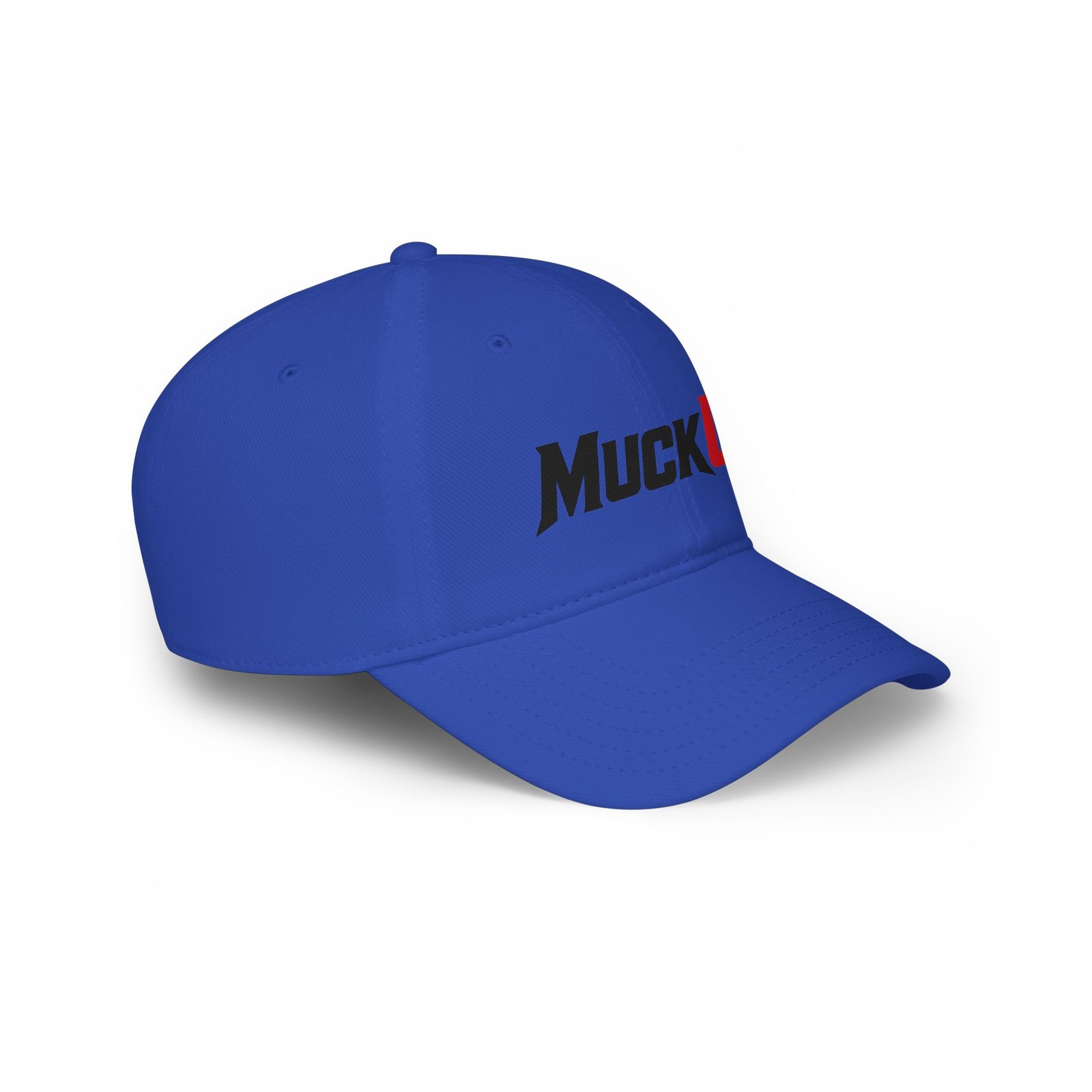 MuckU2 Distressed Dad Hat – Black & Red Logo