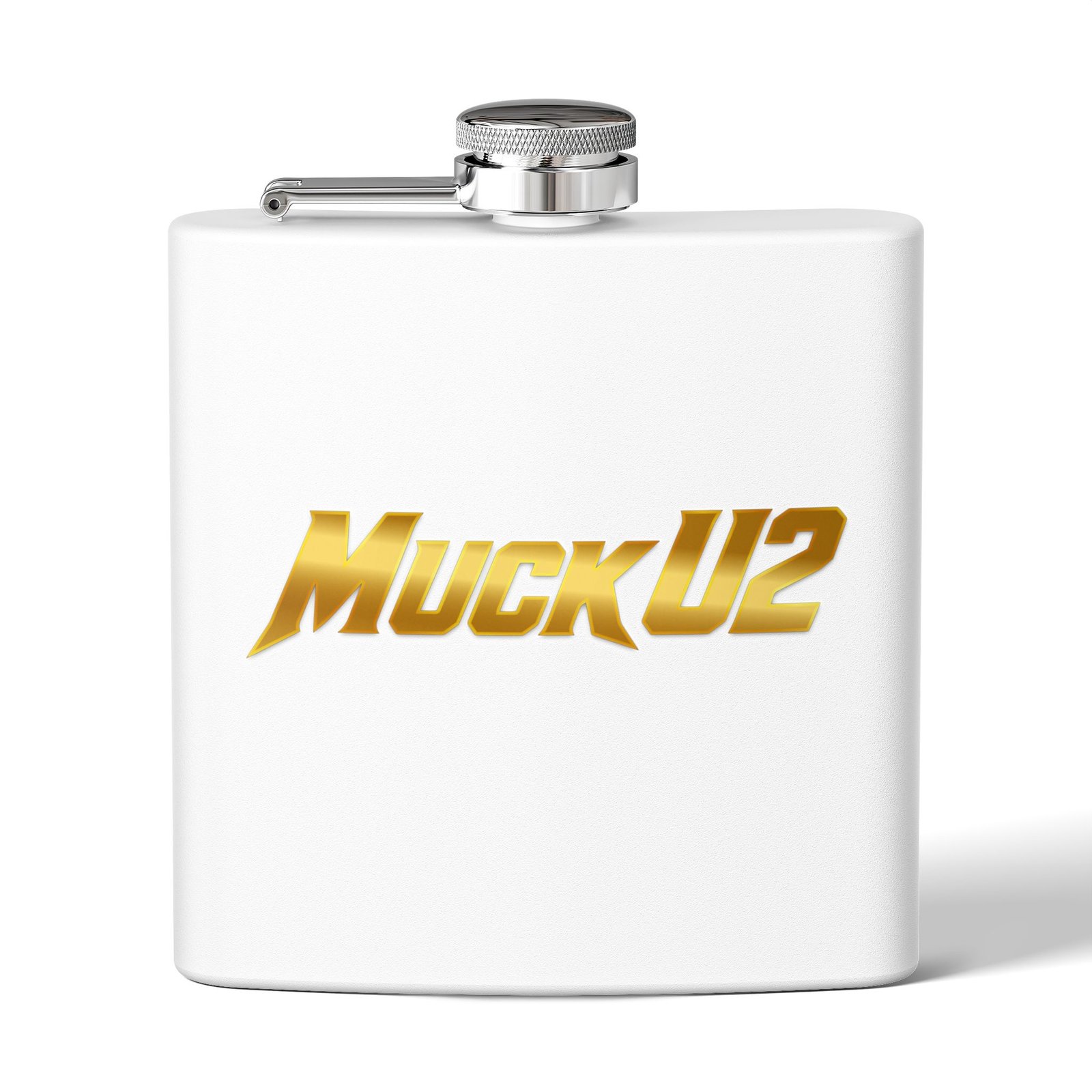 MuckU2 Flask – Gold Logo Poker Flask