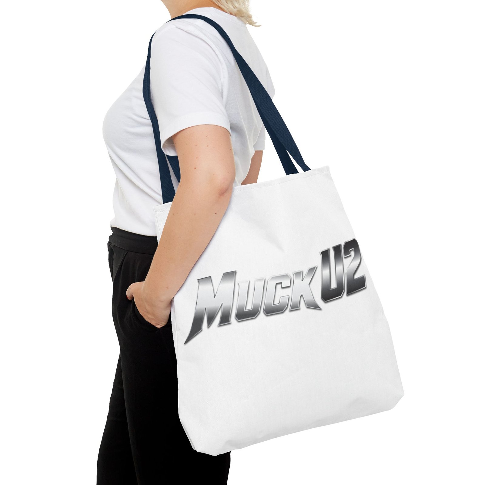 MuckU2 Canvas Tote Bag – Silver Gradient Poker Logo