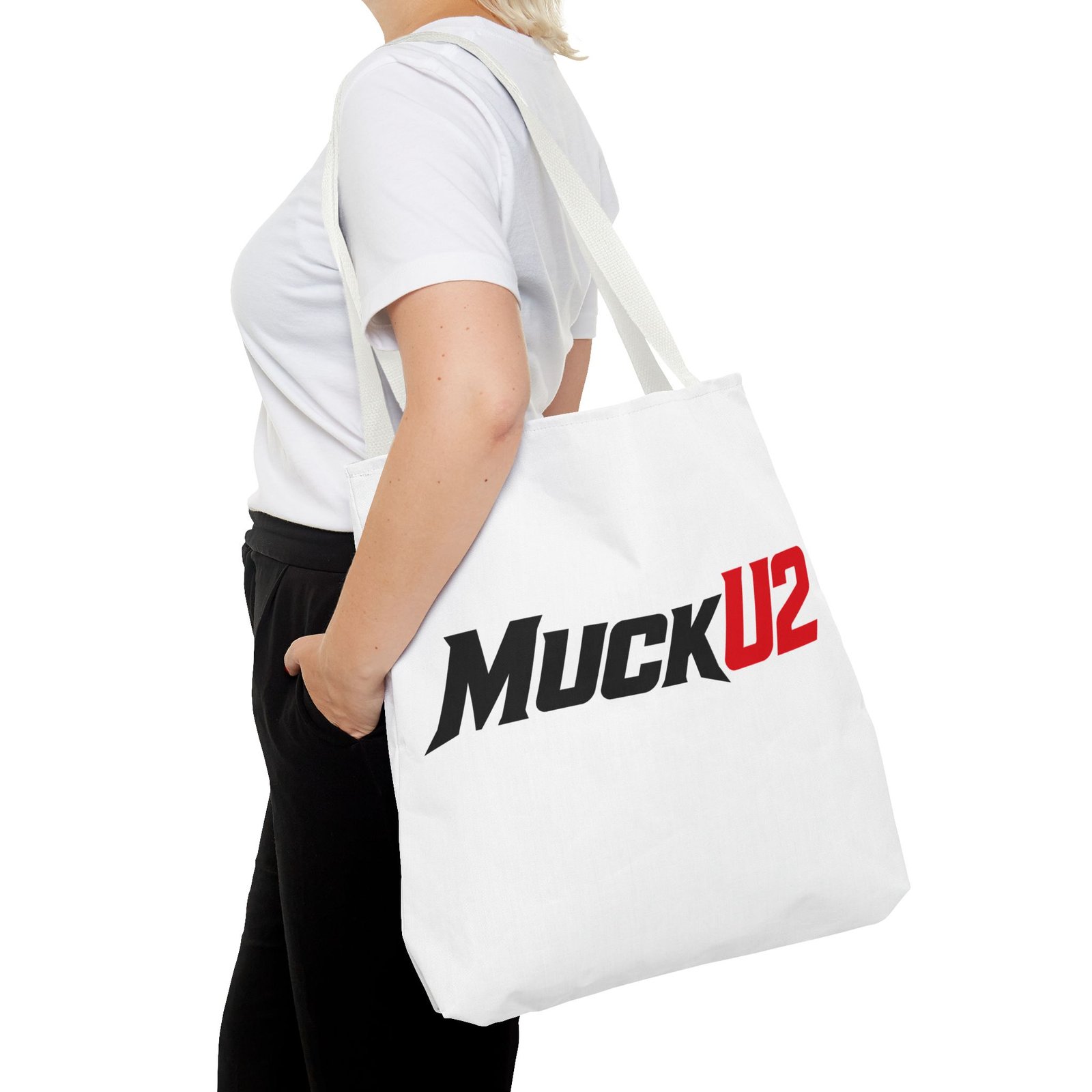 MuckU2 Canvas Tote Bag – Black & Red Poker Logo