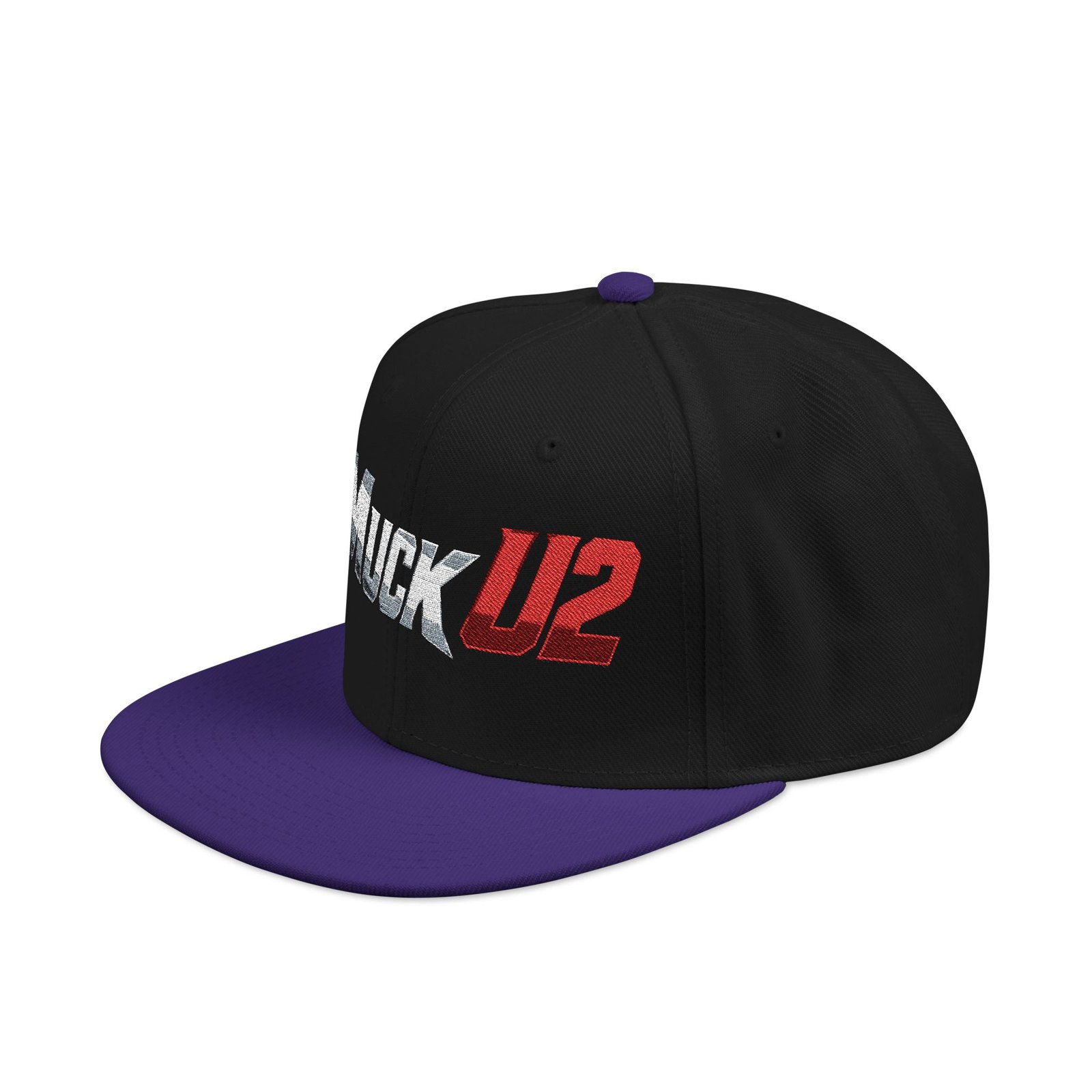 MuckU2 Snapback Poker Cap – Gradient Silver & Red Logo