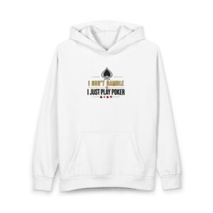 I Don’t Gamble, I Just Play Poker Hoodie – Gold & Black Poker Logo