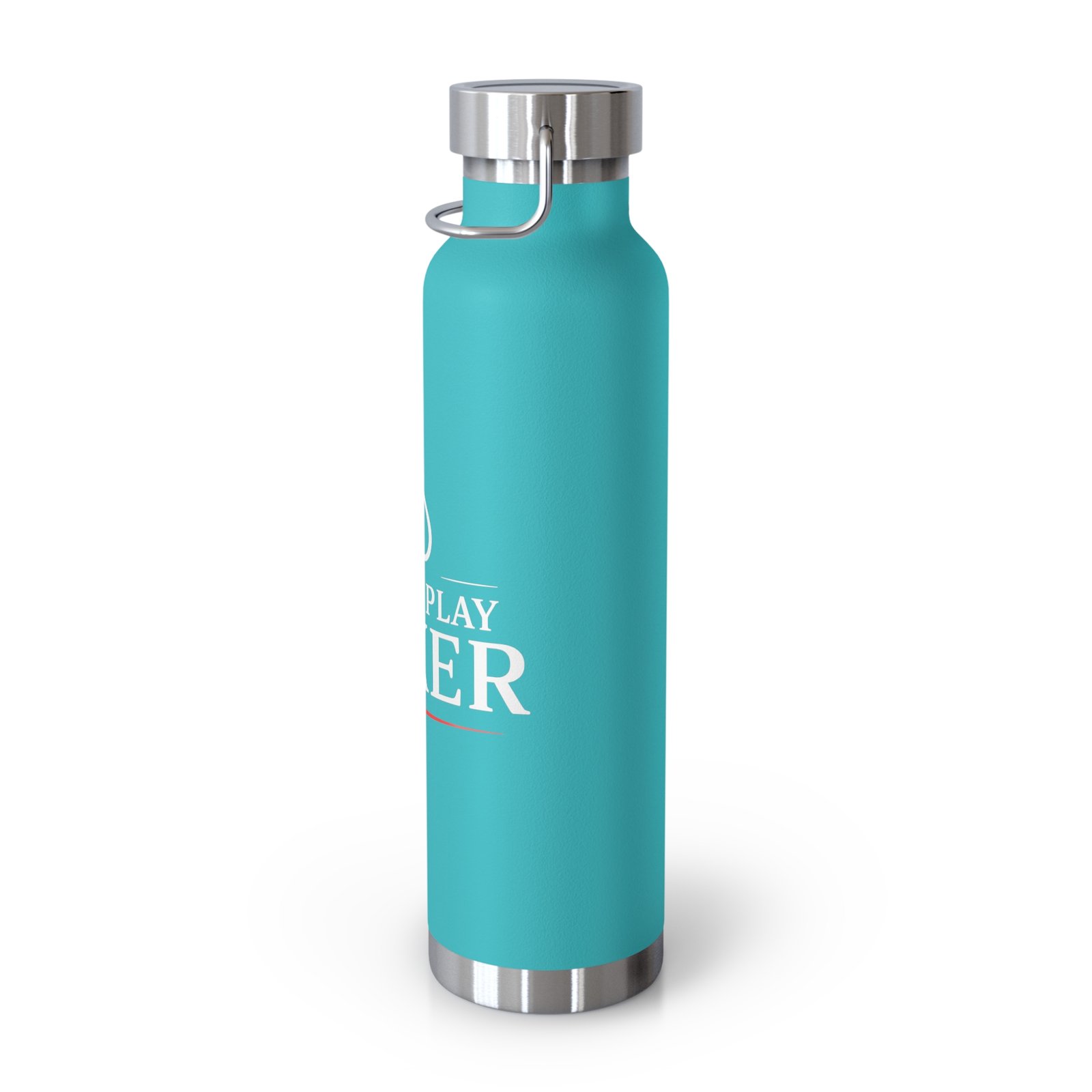 I Just Play Poker Insulated Water Bottle – White & Red Logo