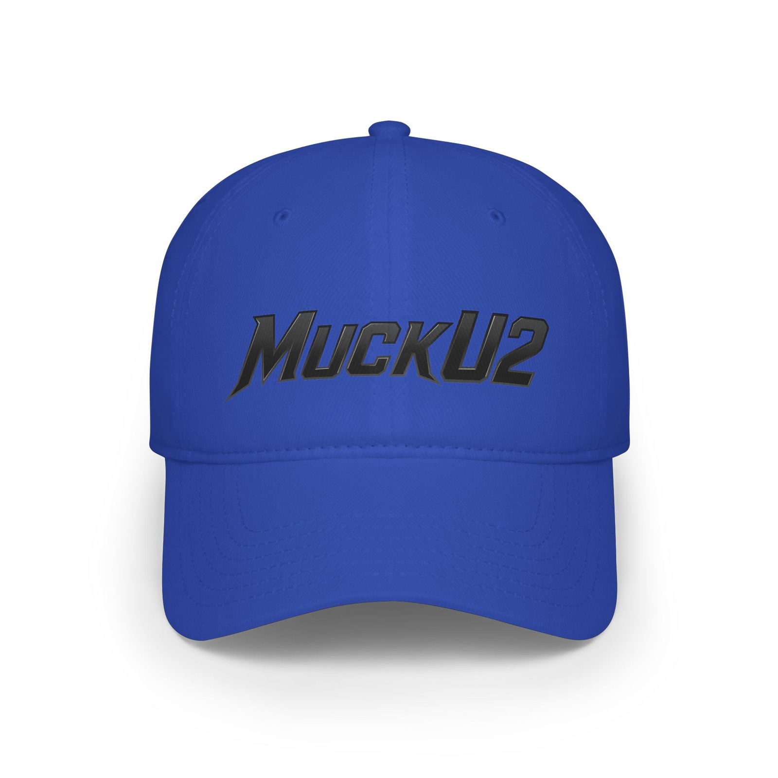 MuckU2 Distressed Dad Hat – Black Embroidered Poker Cap