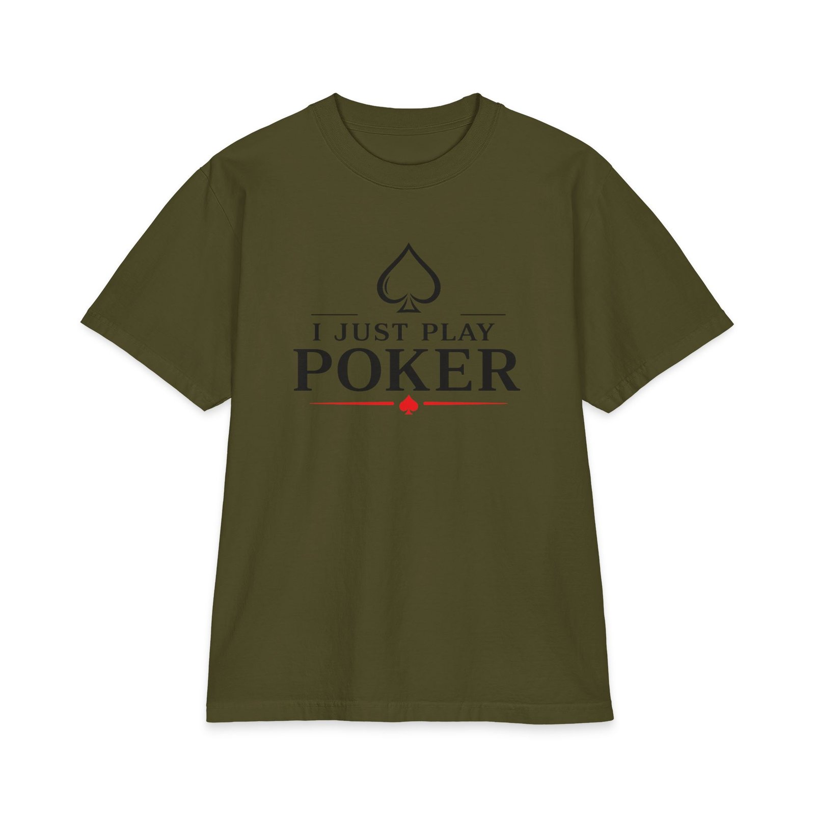 I Just Play Poker T-Shirt – Black & Red Poker Graphic Tee