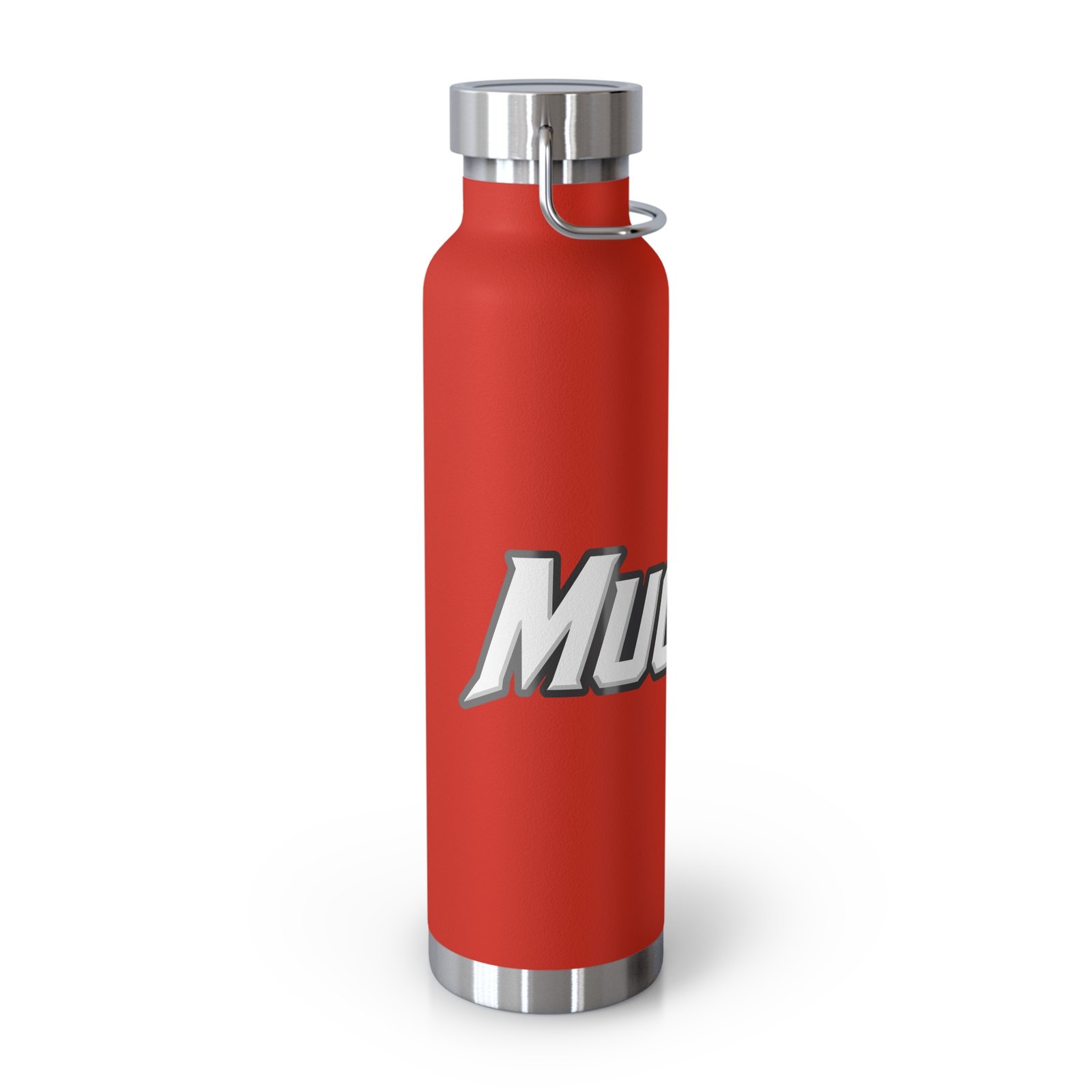 MuckU2 Insulated Water Bottle – White & Red Outlined Poker Logo