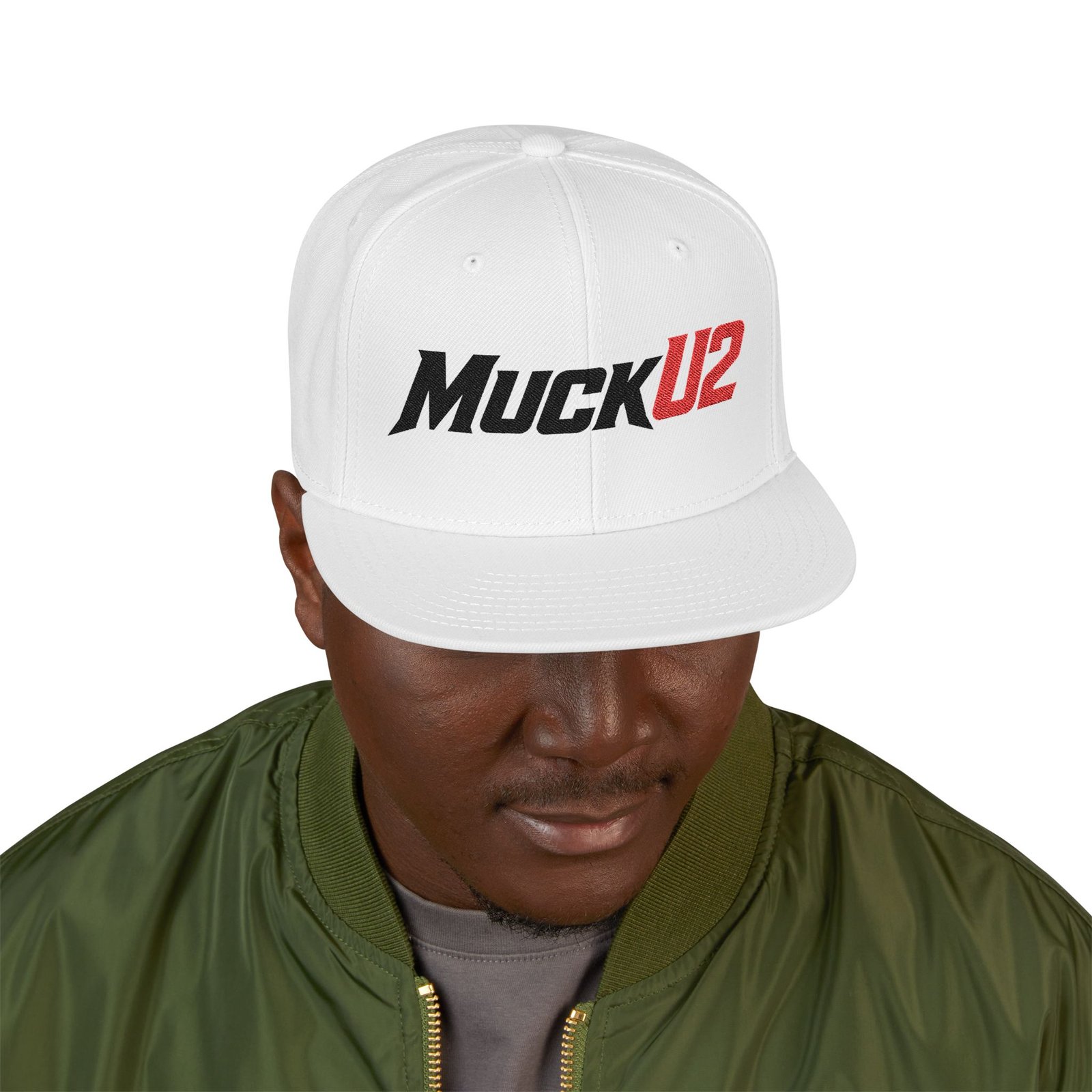 MuckU2 Snapback Poker Cap – Black & Red Logo