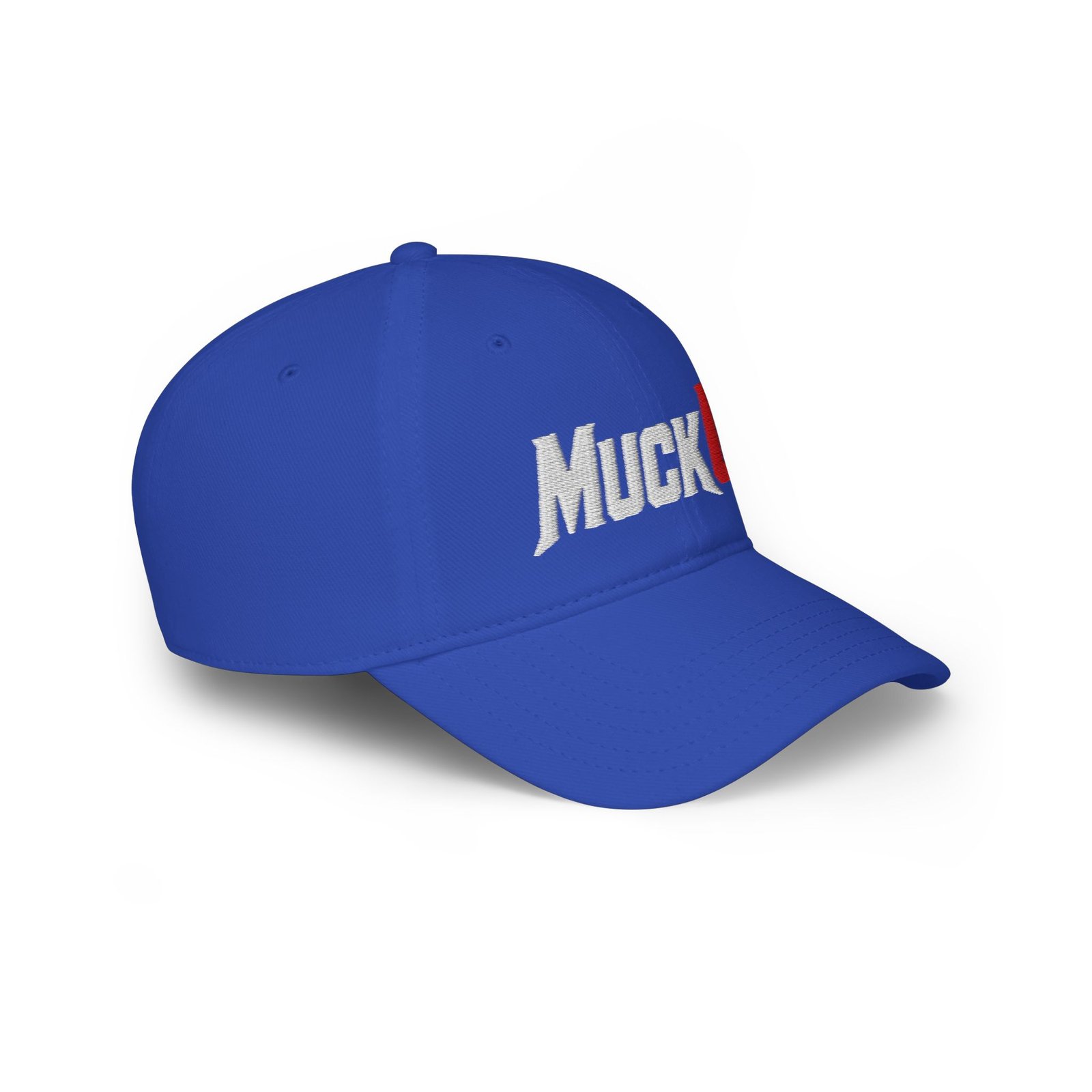 MuckU2 Poker Cap – White & Red Embroidered Baseball Hat