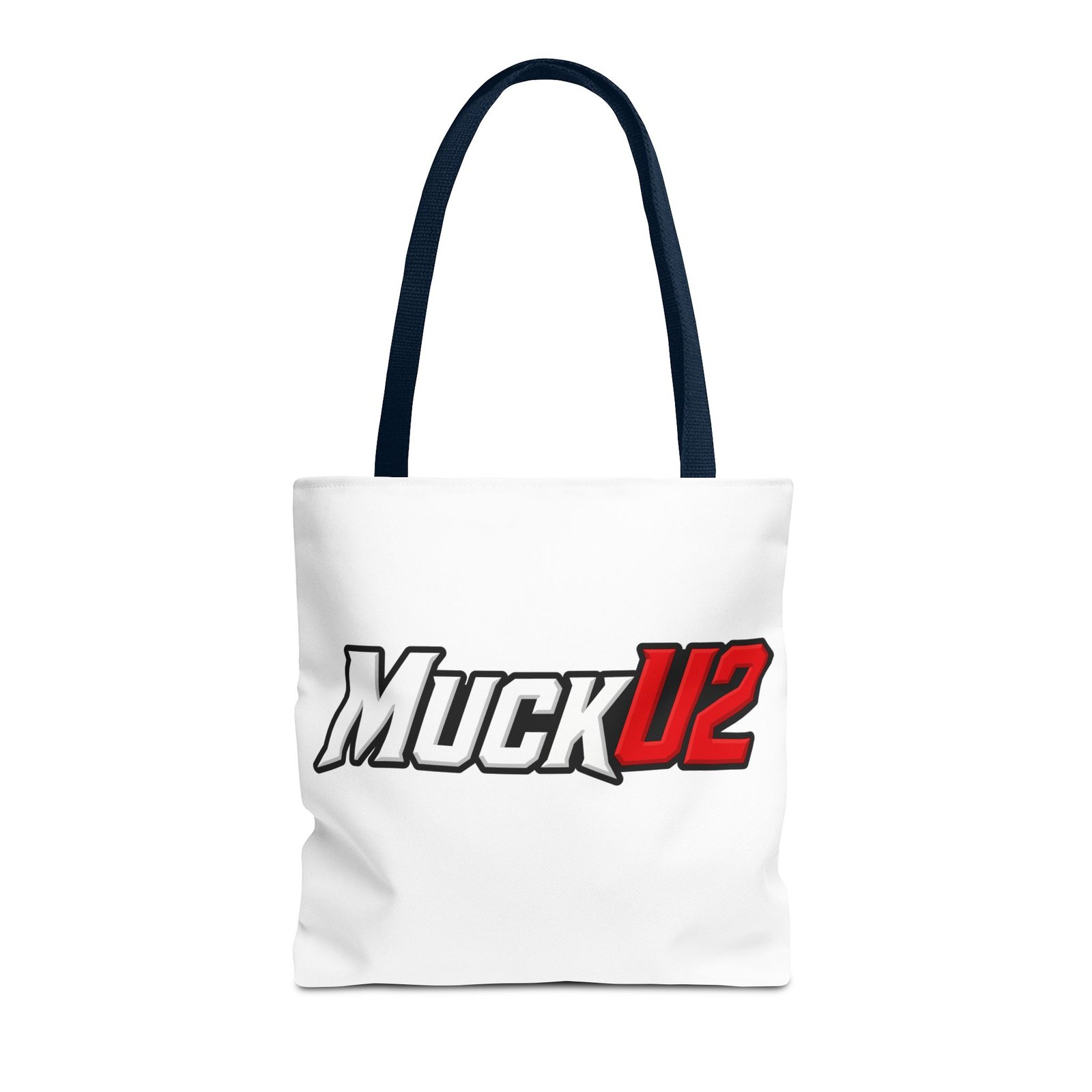 MuckU2 Canvas Tote Bag – White & Red Poker Logo