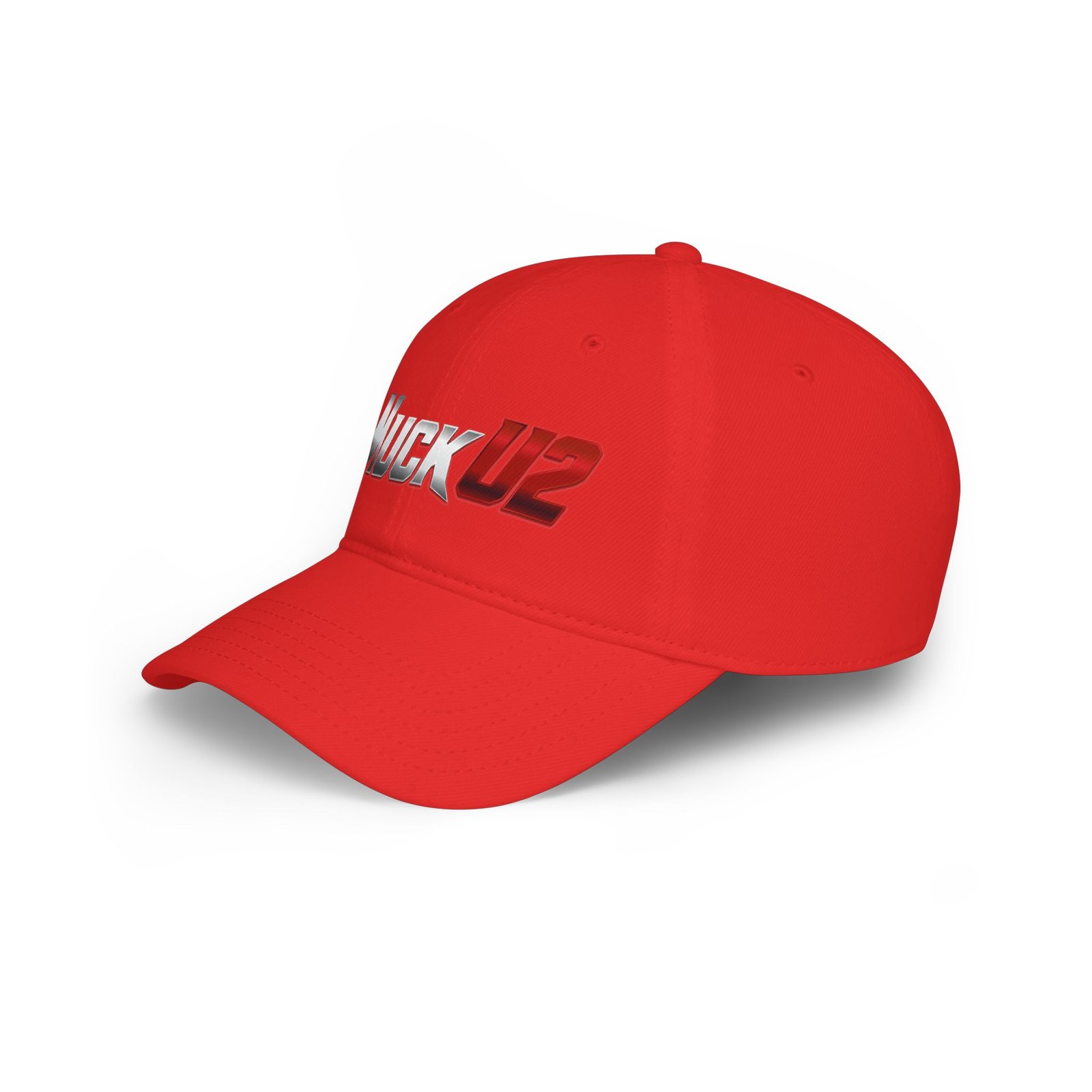 MuckU2 Poker Cap – Silver & Red Logo Baseball Hat