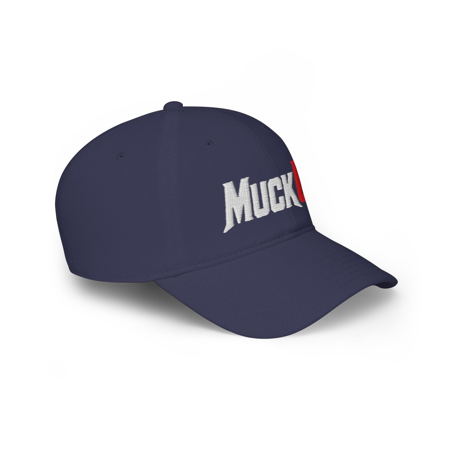 MuckU2 Poker Cap – White & Red Embroidered Baseball Hat