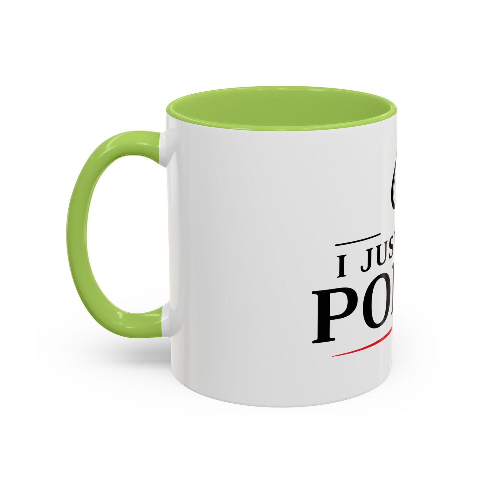 I Just Play Poker White Mug – Black & Red Logo