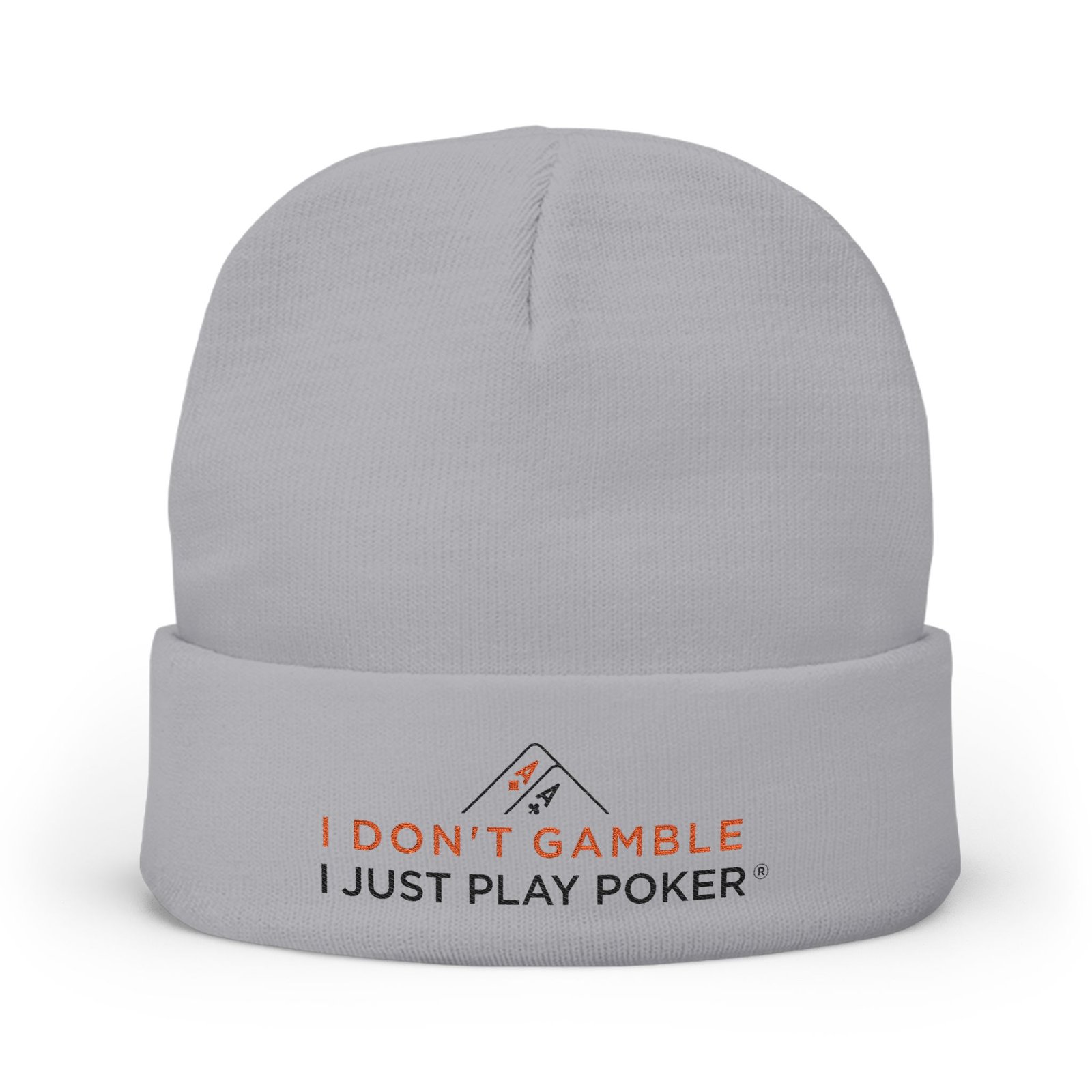 I Don’t Gamble, I Just Play Poker Beanie – Red & Black Logo