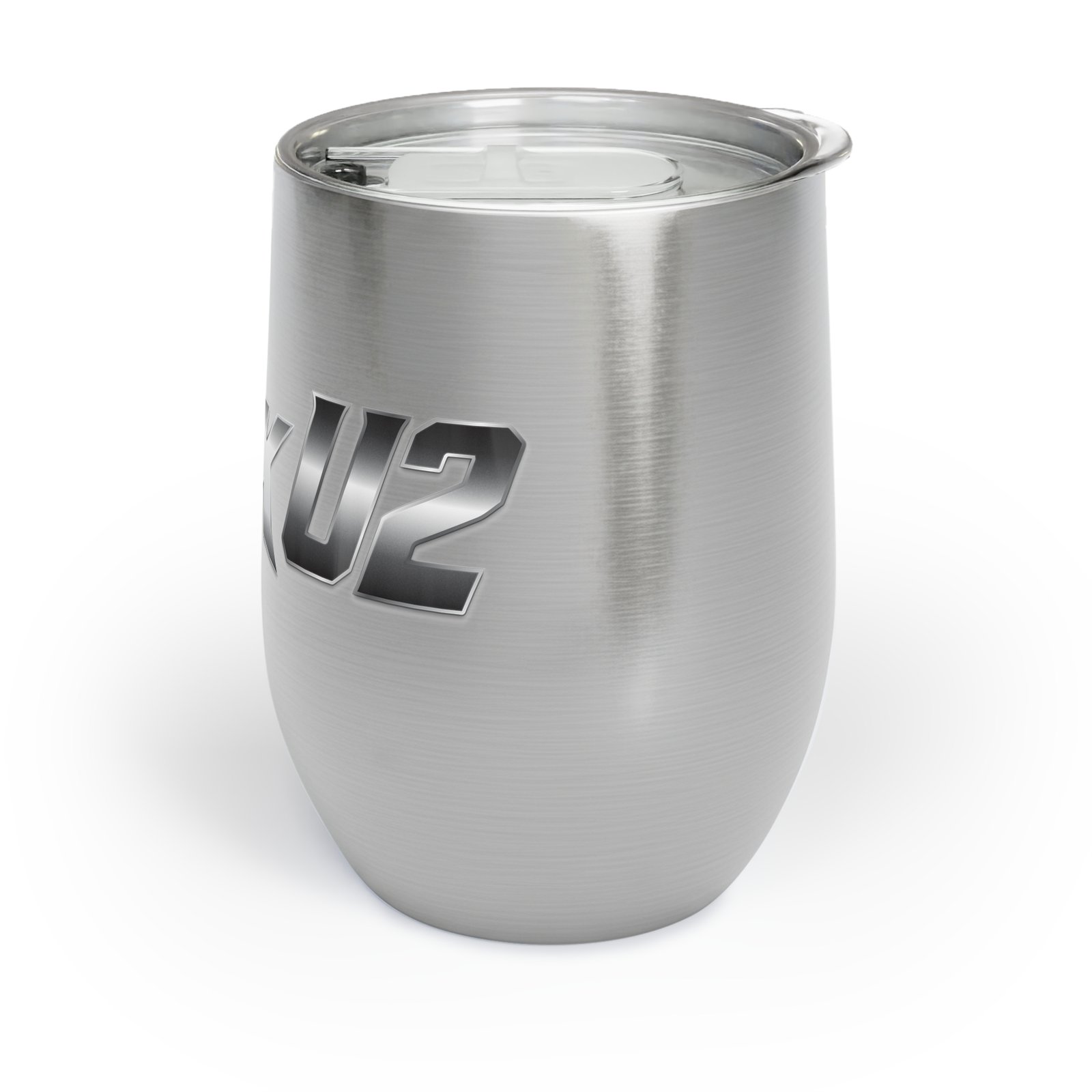 MuckU2 Wine Tumbler – Gradient Silver Poker Logo