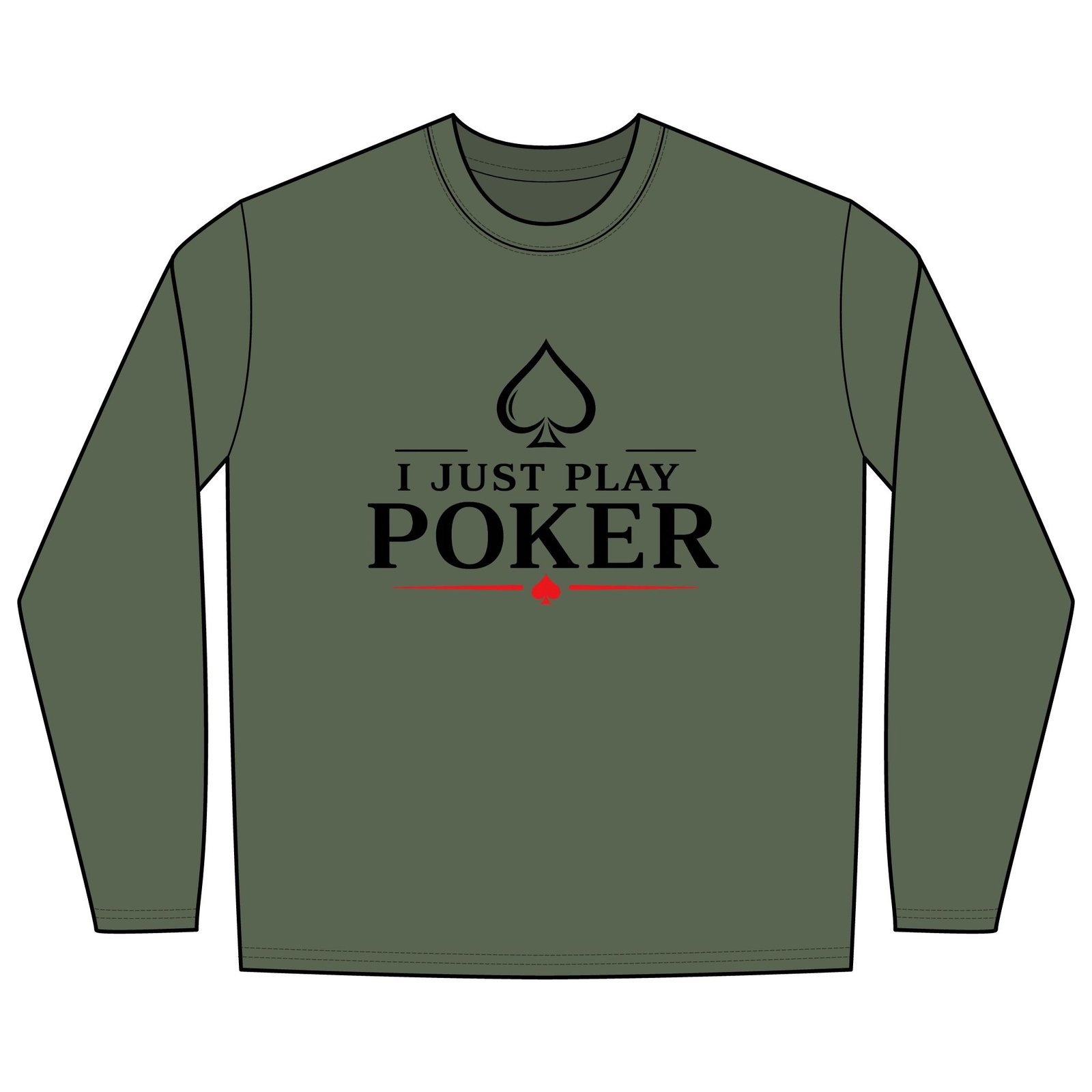 Play the Odds Long Sleeve Poker Shirt (black logo) - I Don't Gamble I Just Play Poker