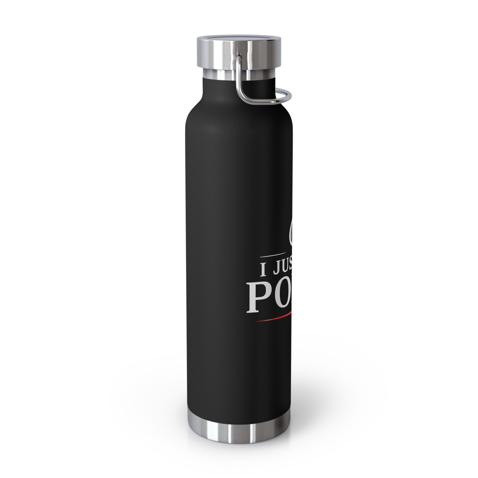 I Just Play Poker Insulated Water Bottle – White & Red Logo