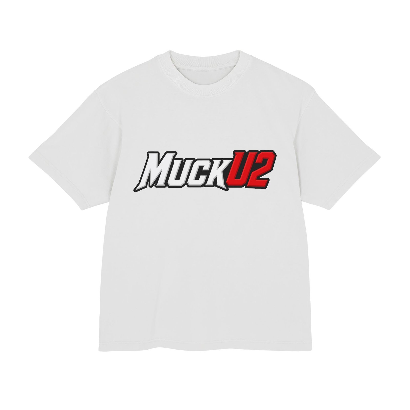 MuckU2 T-Shirt – White & Red Logo Poker Graphic Tee