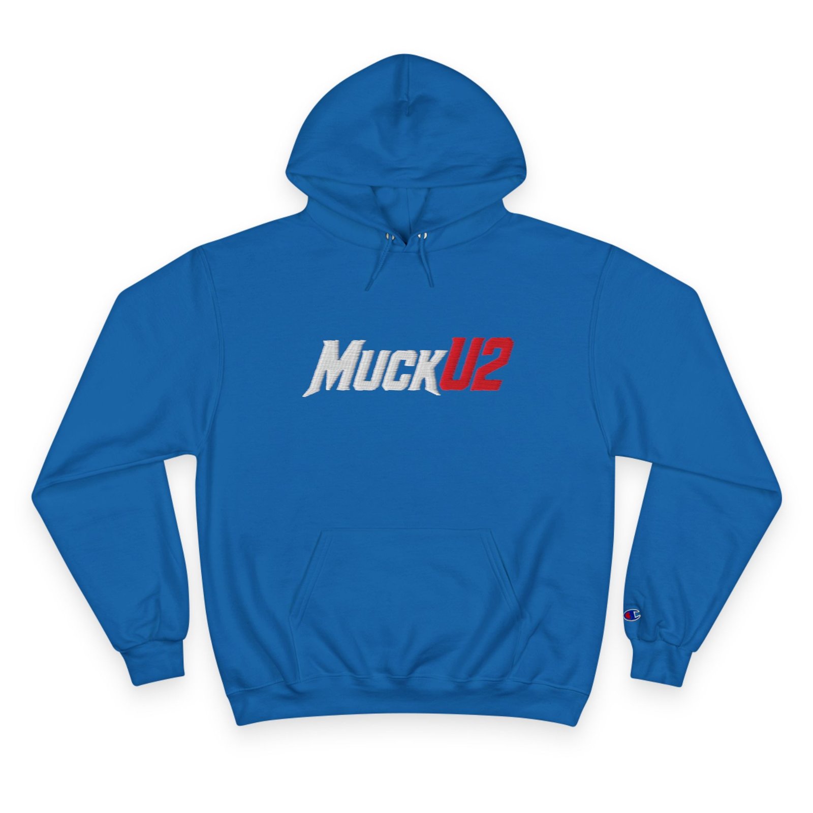 MuckU2 Hoodie – White & Red Logo Poker Pullover