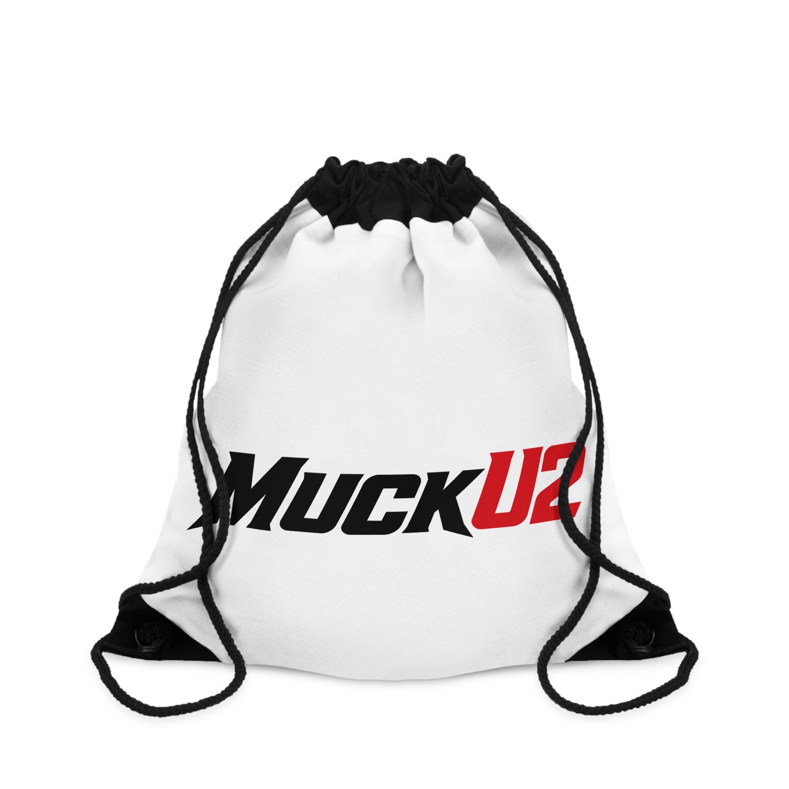 MuckU2 Drawstring Bag – Black & Red Logo Poker Gym Bag