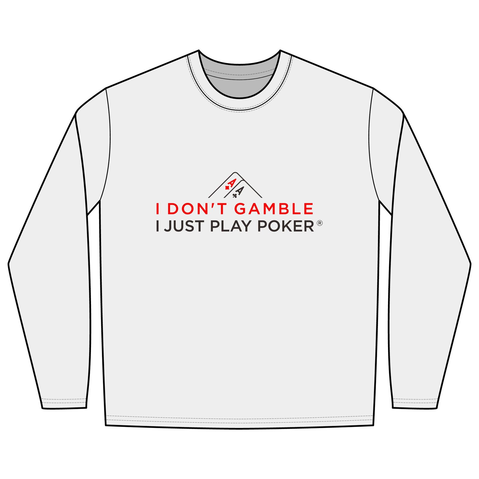 I Don’t Gamble, I Just Play Poker Long Sleeve Shirt – Red & Black Poker Graphic Tee