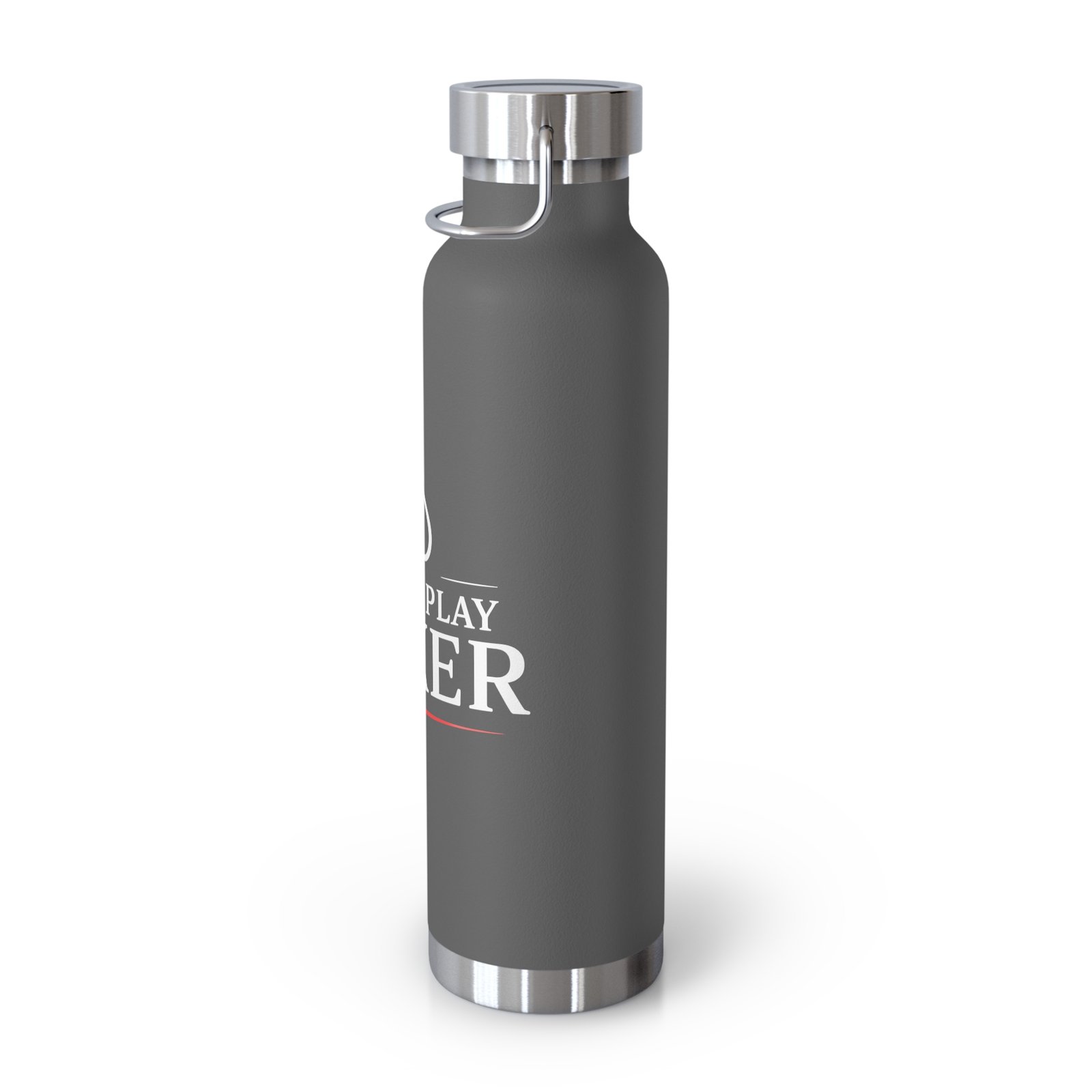I Just Play Poker Insulated Water Bottle – White & Red Logo