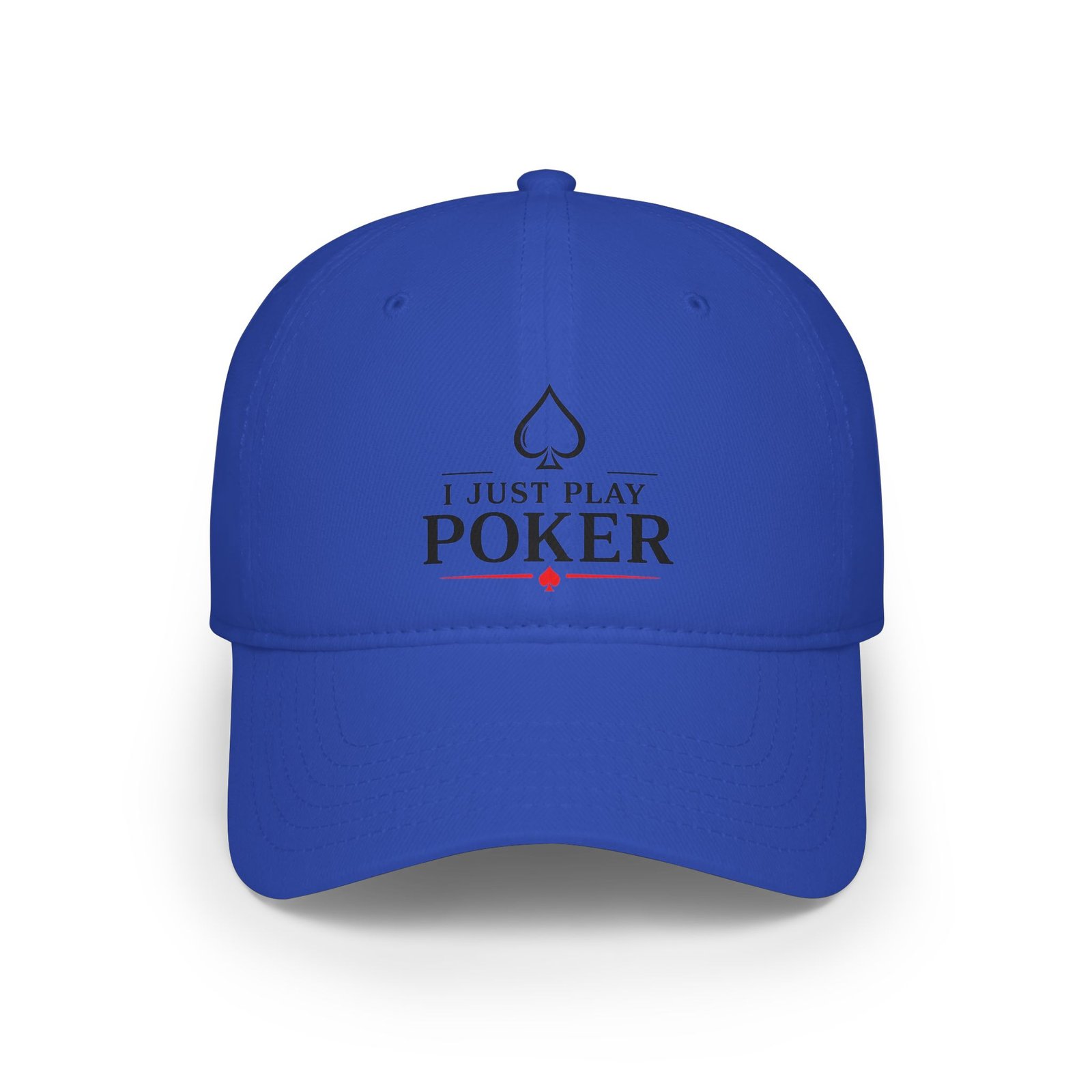 I Just Play Poker Cap – Black & Red Poker Logo