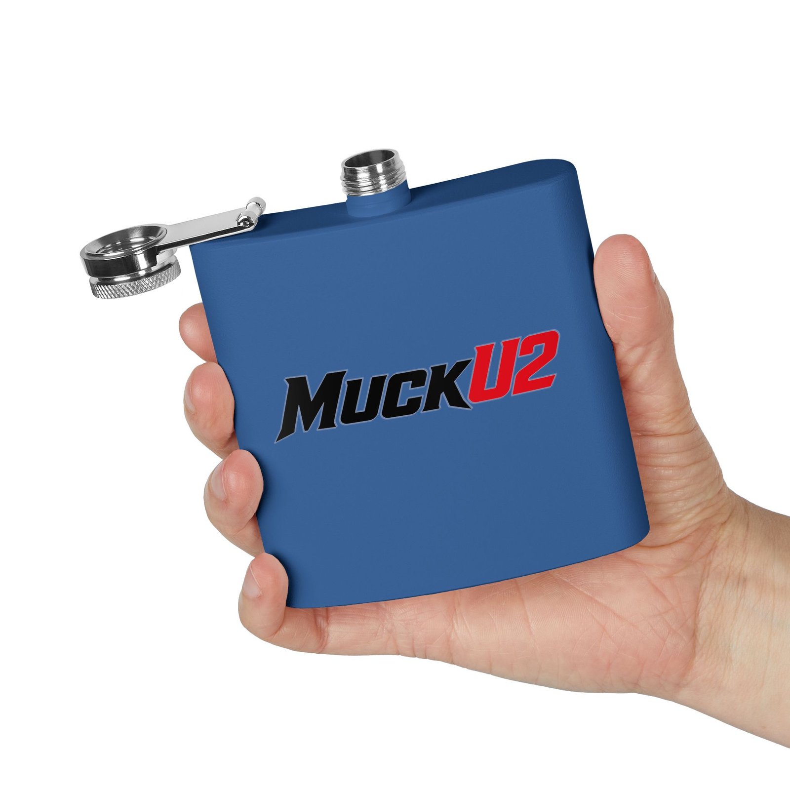 MuckU2 Flask – Black & Red Logo Poker Flask