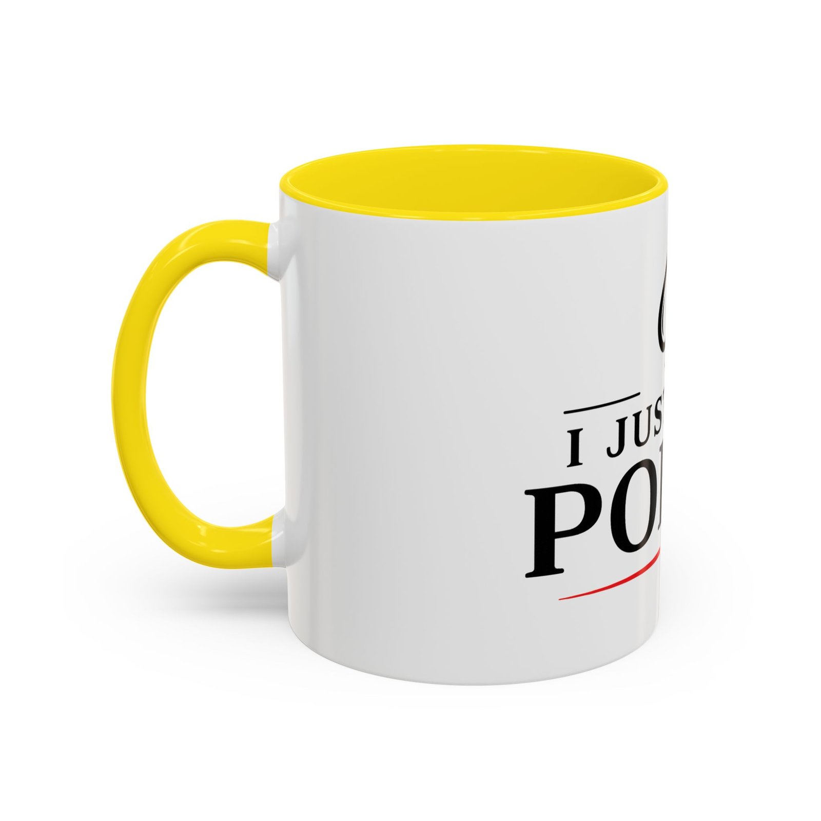 I Just Play Poker White Mug – Black & Red Logo
