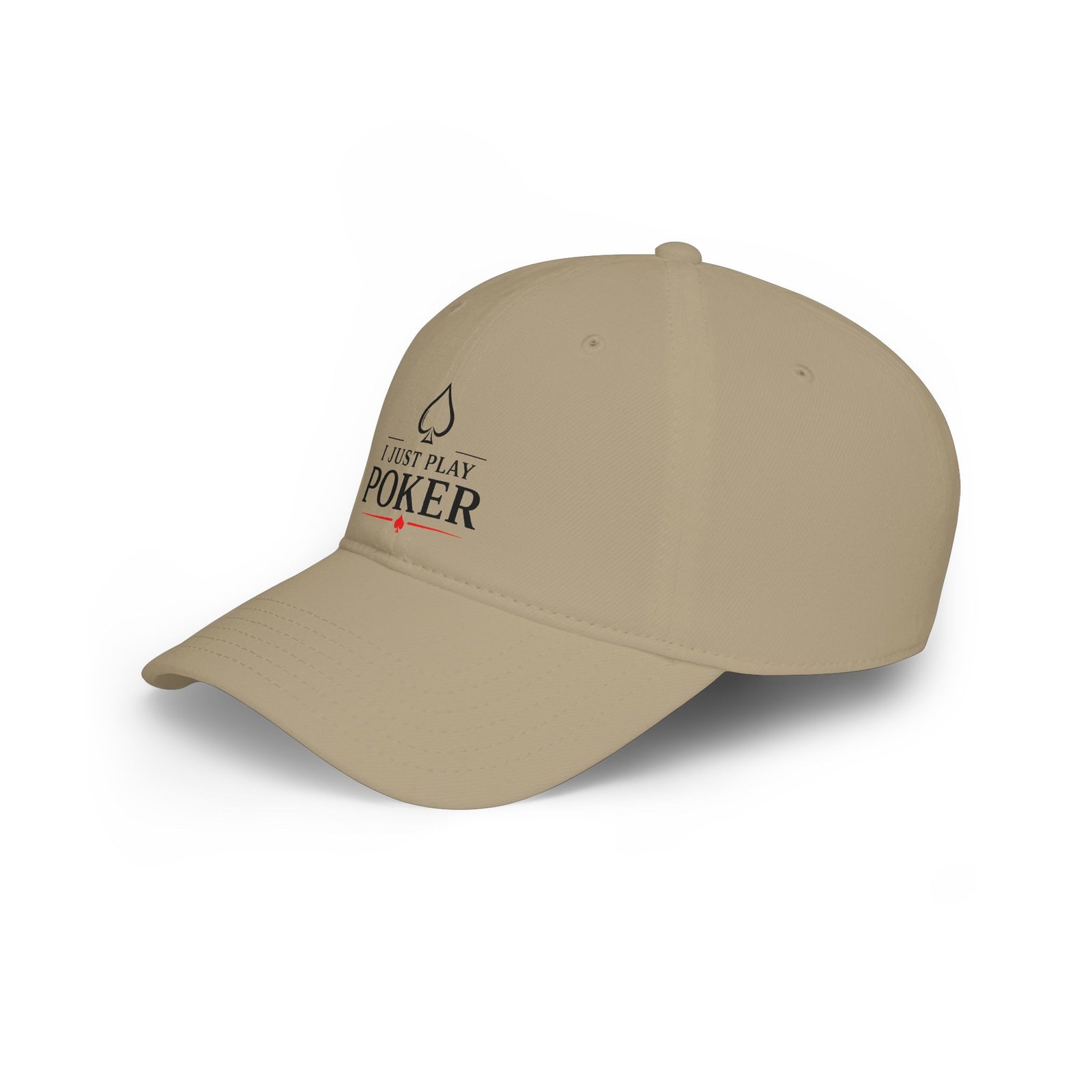 I Just Play Poker Cap – Black & Red Poker Logo