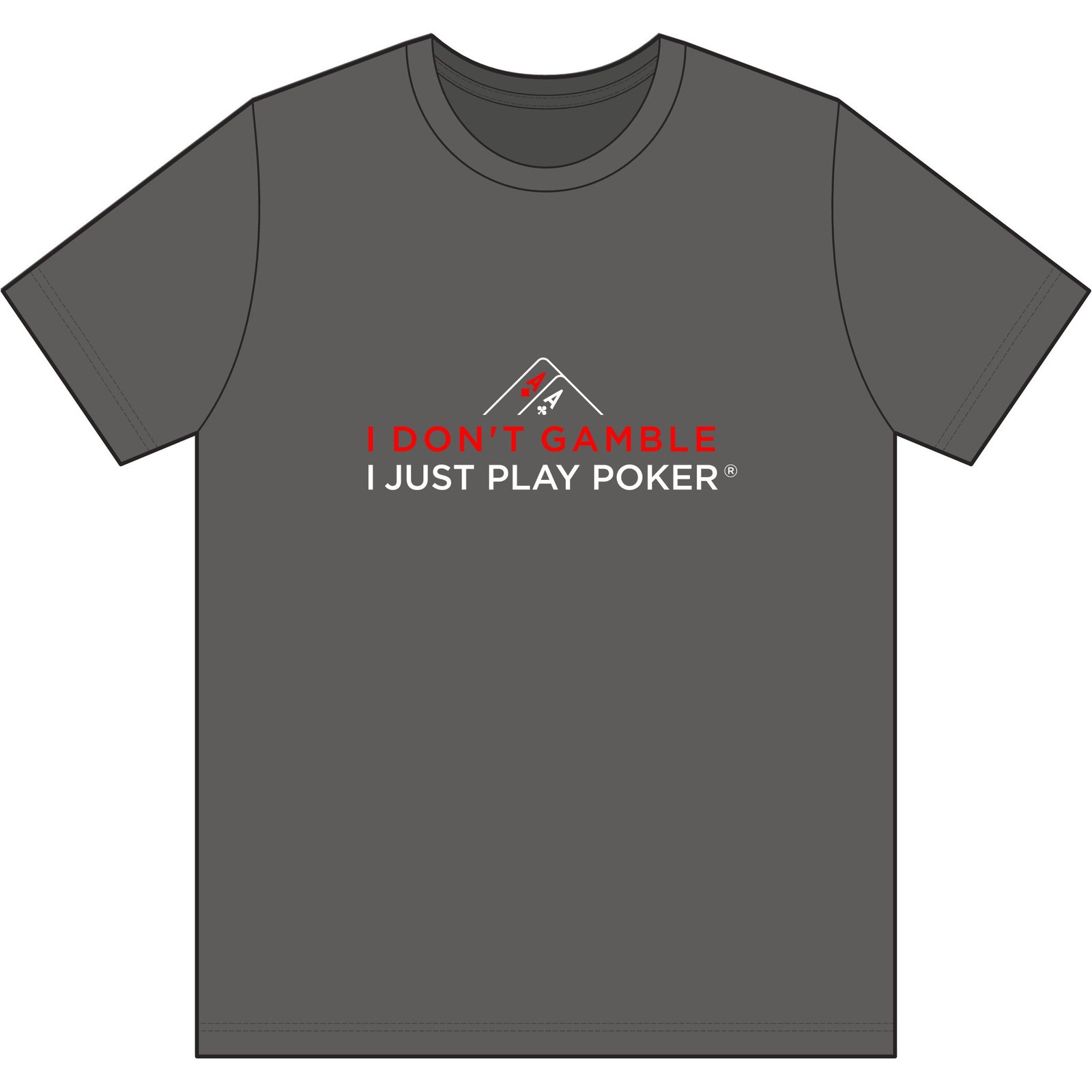 I Don’t Gamble, I Just Play Poker T-Shirt – Red & White Poker Graphic Tee