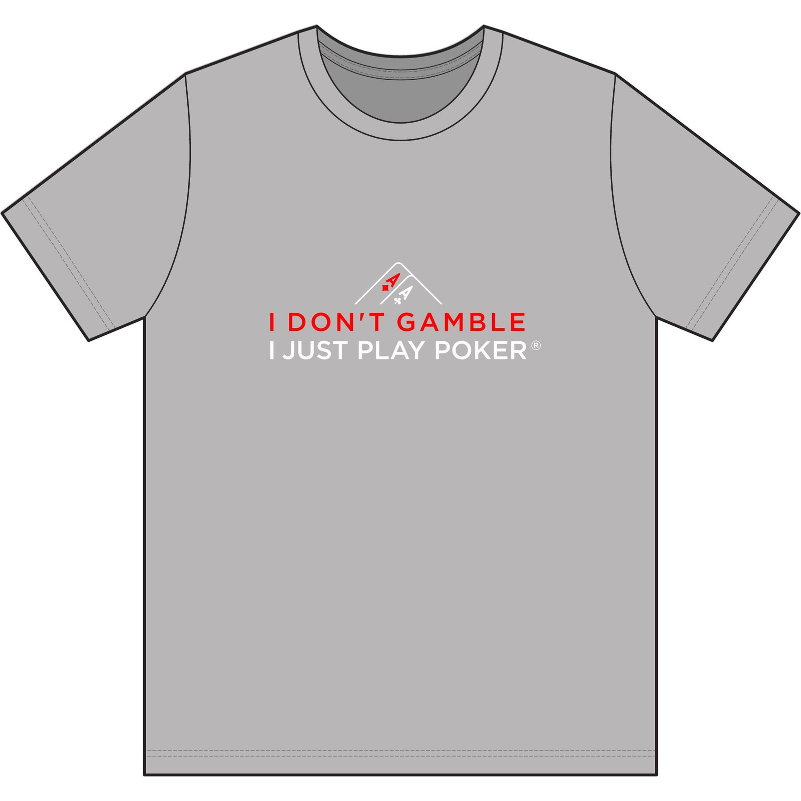 I Don’t Gamble, I Just Play Poker T-Shirt – Red & White Poker Graphic Tee