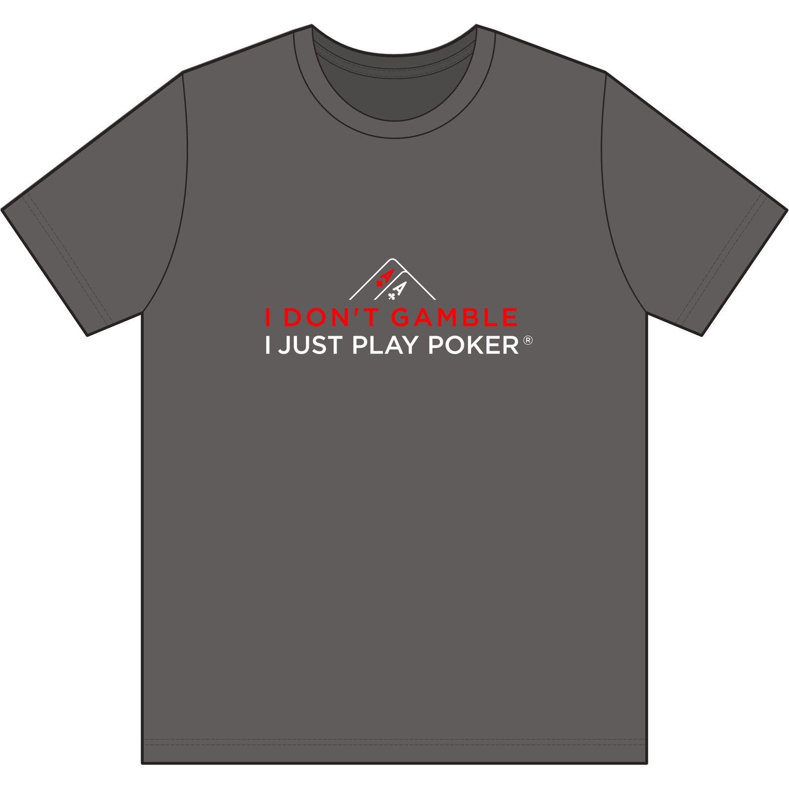 I Don’t Gamble, I Just Play Poker T-Shirt – Red & White Poker Graphic Tee