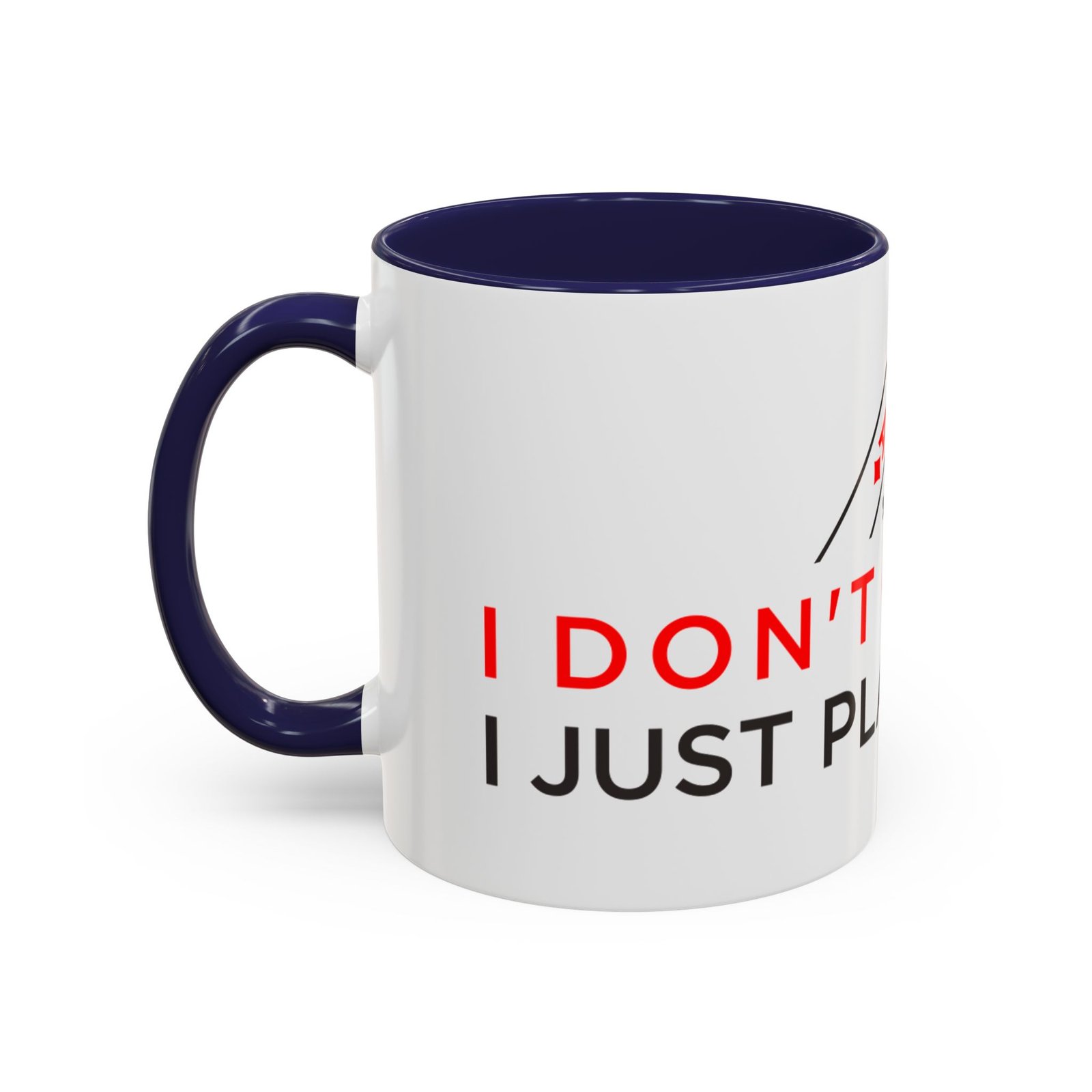 I Don’t Gamble, I Just Play Poker White Mug – Red & Black Logo