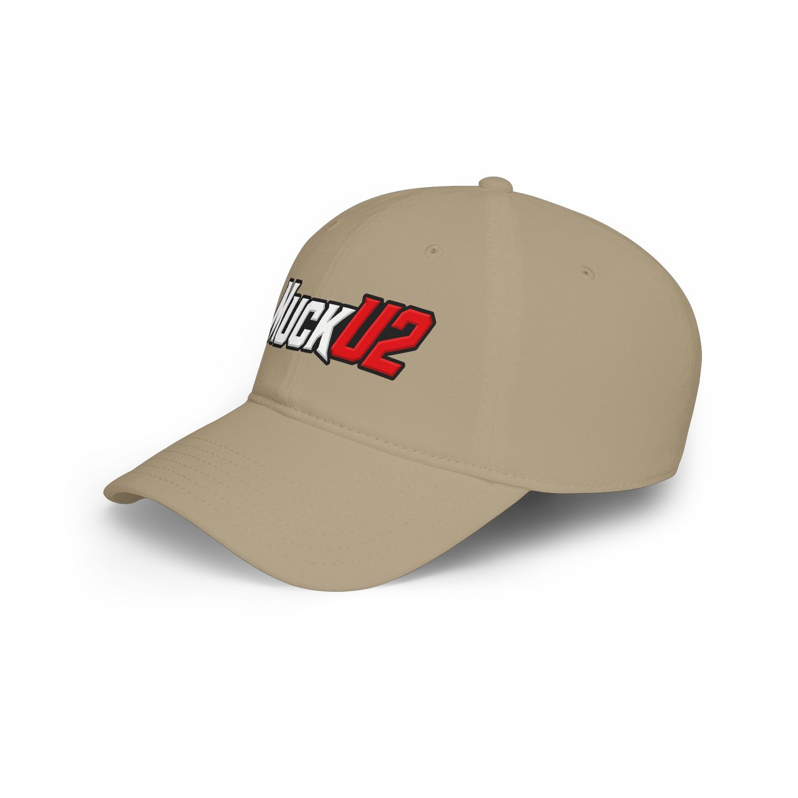 MuckU2 Poker Cap – White & Red Logo Baseball Hat