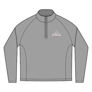 I Just Play Poker Quarter-Zip Pullover – White & Red Logo