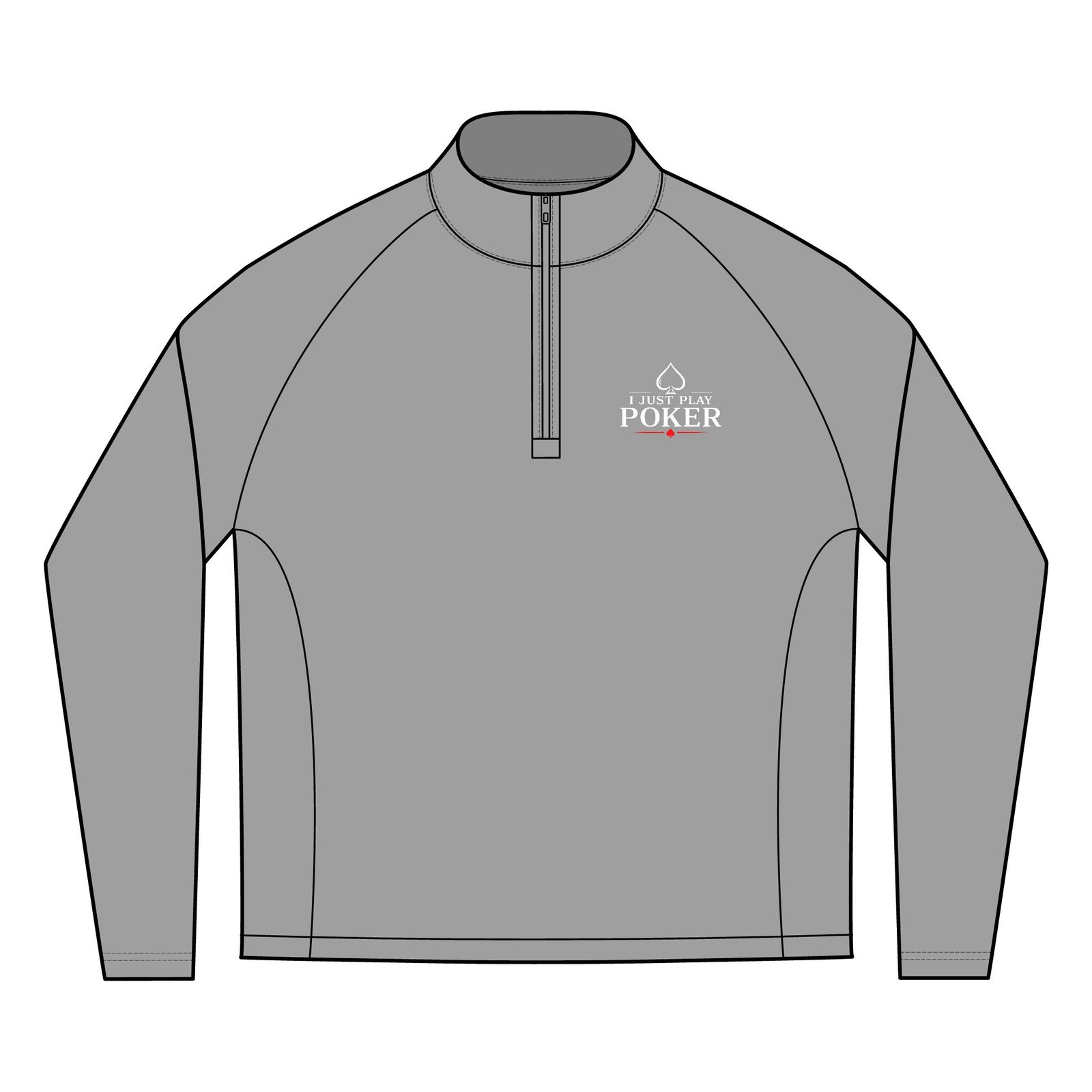 I Just Play Poker Quarter-Zip Pullover – White & Red Logo