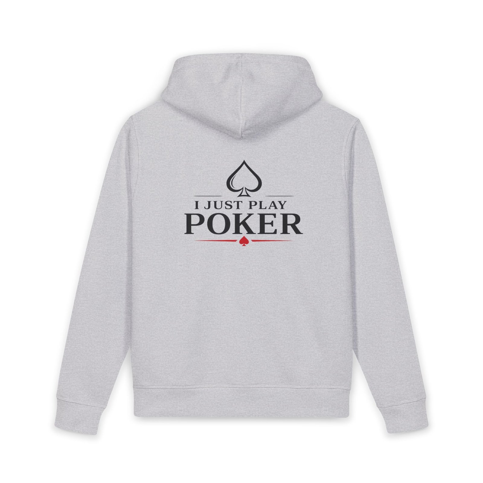 I Just Play Poker Hoodie – Red/Black Print Poker Pullover Sweatshirt