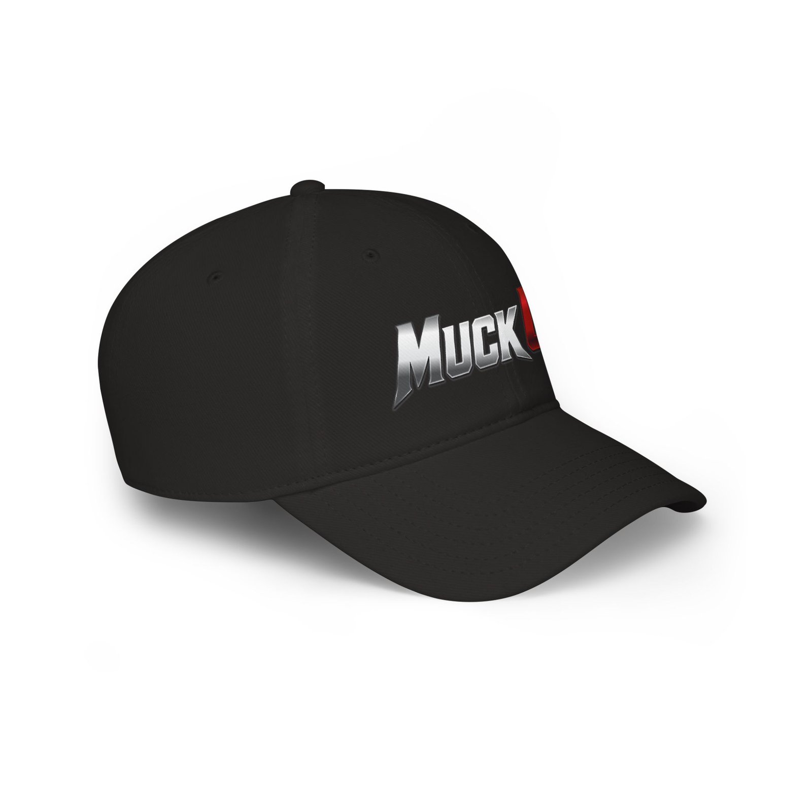 MuckU2 Poker Cap – Silver & Red Logo Baseball Hat