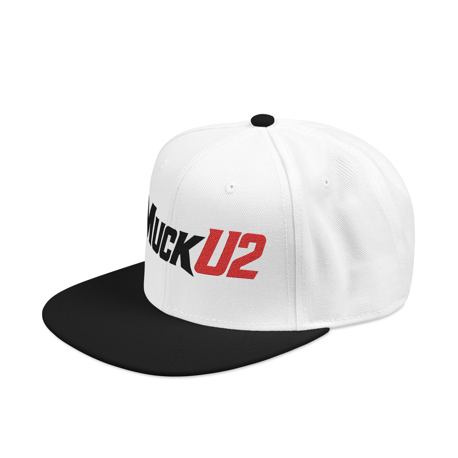 MuckU2 Snapback Poker Cap – Black & Red Logo
