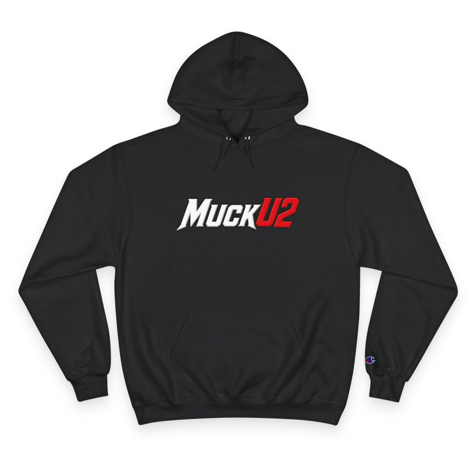 MuckU2 Hoodie – White & Red Logo Poker Pullover