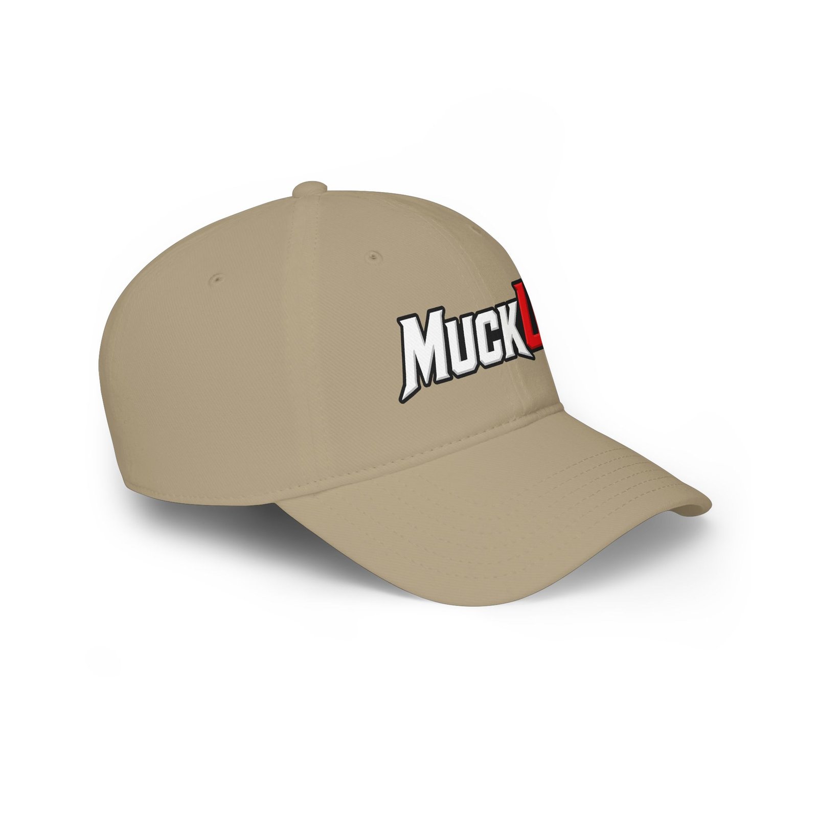 MuckU2 Poker Cap – White & Red Logo Baseball Hat