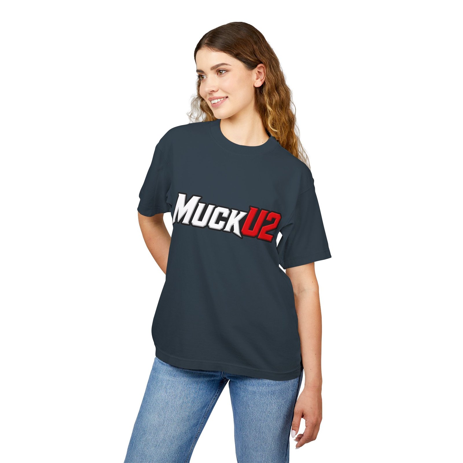 MuckU2 T-Shirt – White & Red Logo Poker Graphic Tee
