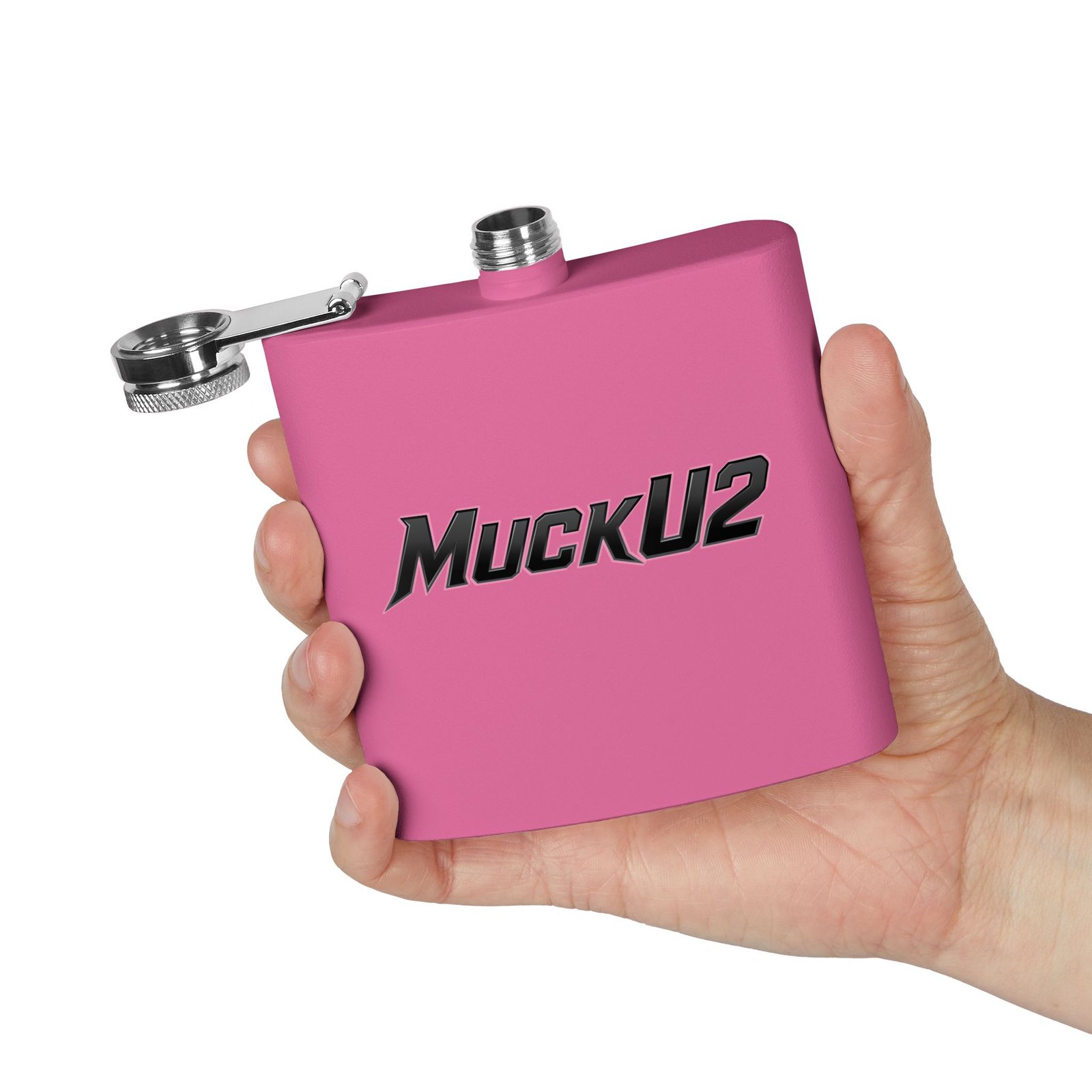 MuckU2 Flask – Black Logo Poker Flask
