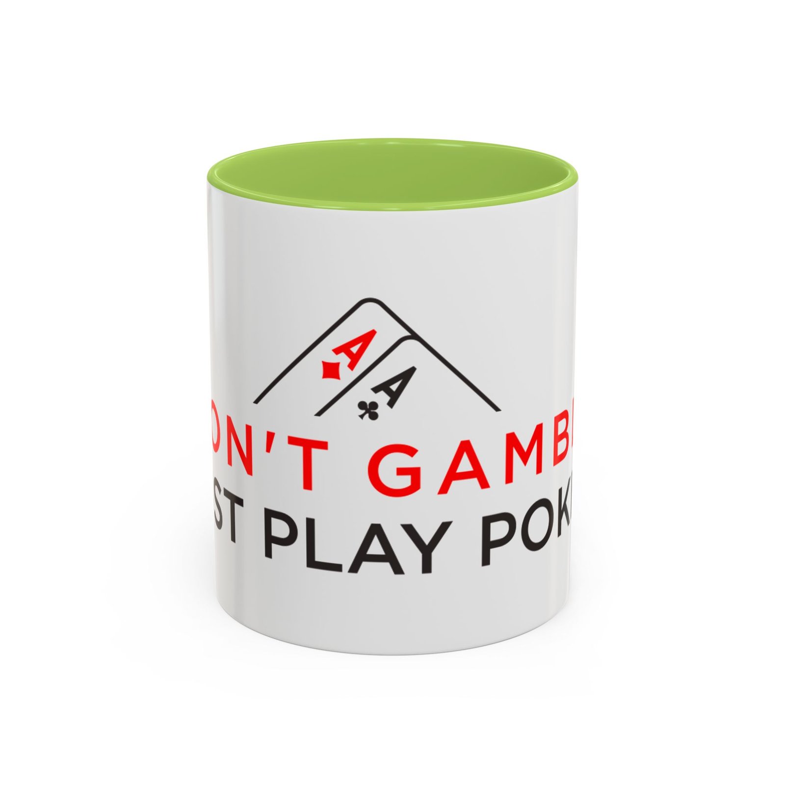 I Don’t Gamble, I Just Play Poker White Mug – Red & Black Logo
