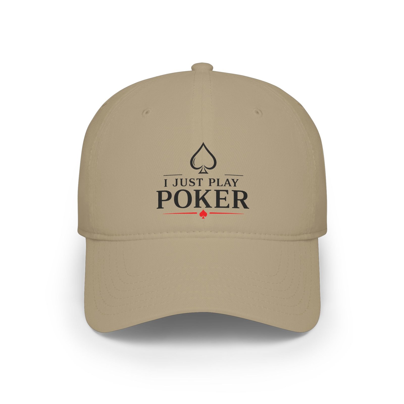 I Just Play Poker Cap – Black & Red Poker Logo