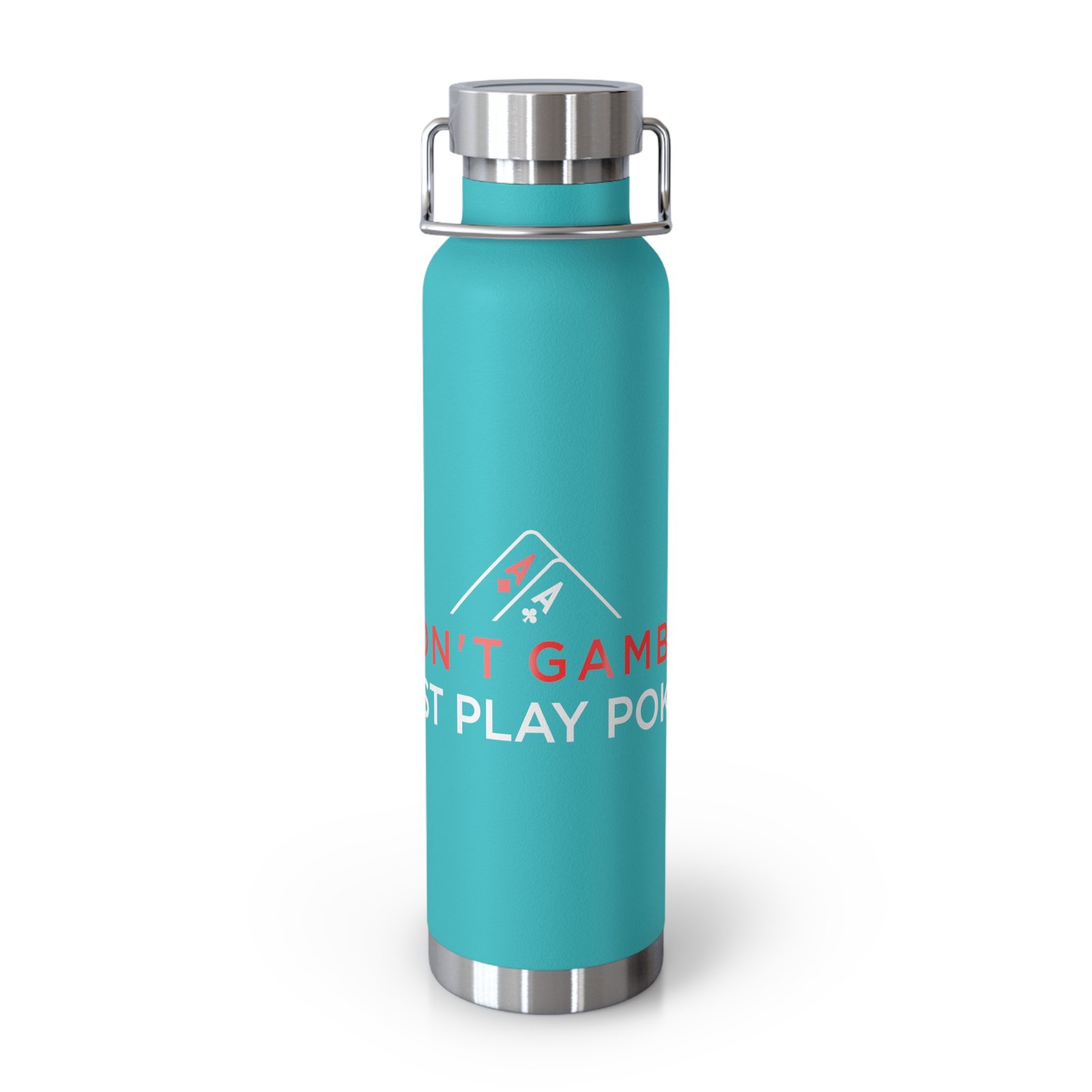I Don’t Gamble, I Just Play Poker Insulated Water Bottle – Red & Black Logo